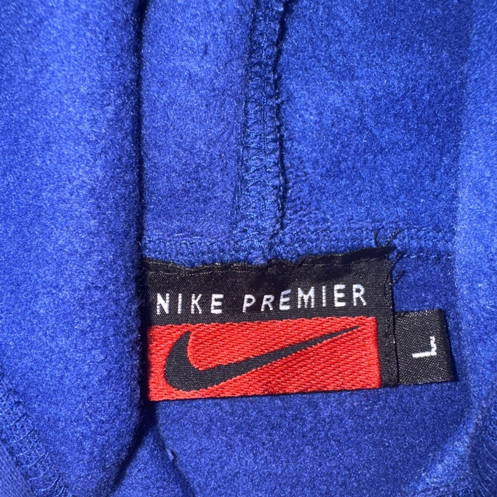 Nike VINTAGE Nike Premier Hoodie Men's Large Blue 90s Streetwear Soccer Sportswear Pullover Hooded Pockets Size US L / EU 52-54 / 3 - 5 Thumbnail