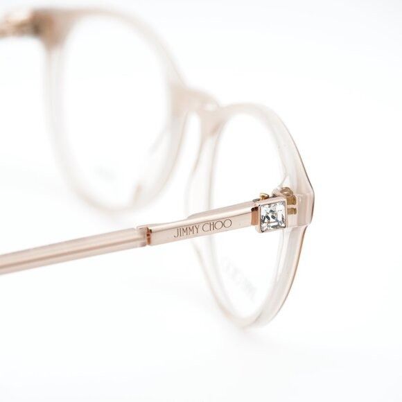 Jimmy Choo Jimmy Choo JC272 08XO 00 Eyeglasses Pink on Crystal 49mm Size ONE SIZE - 5 Thumbnail