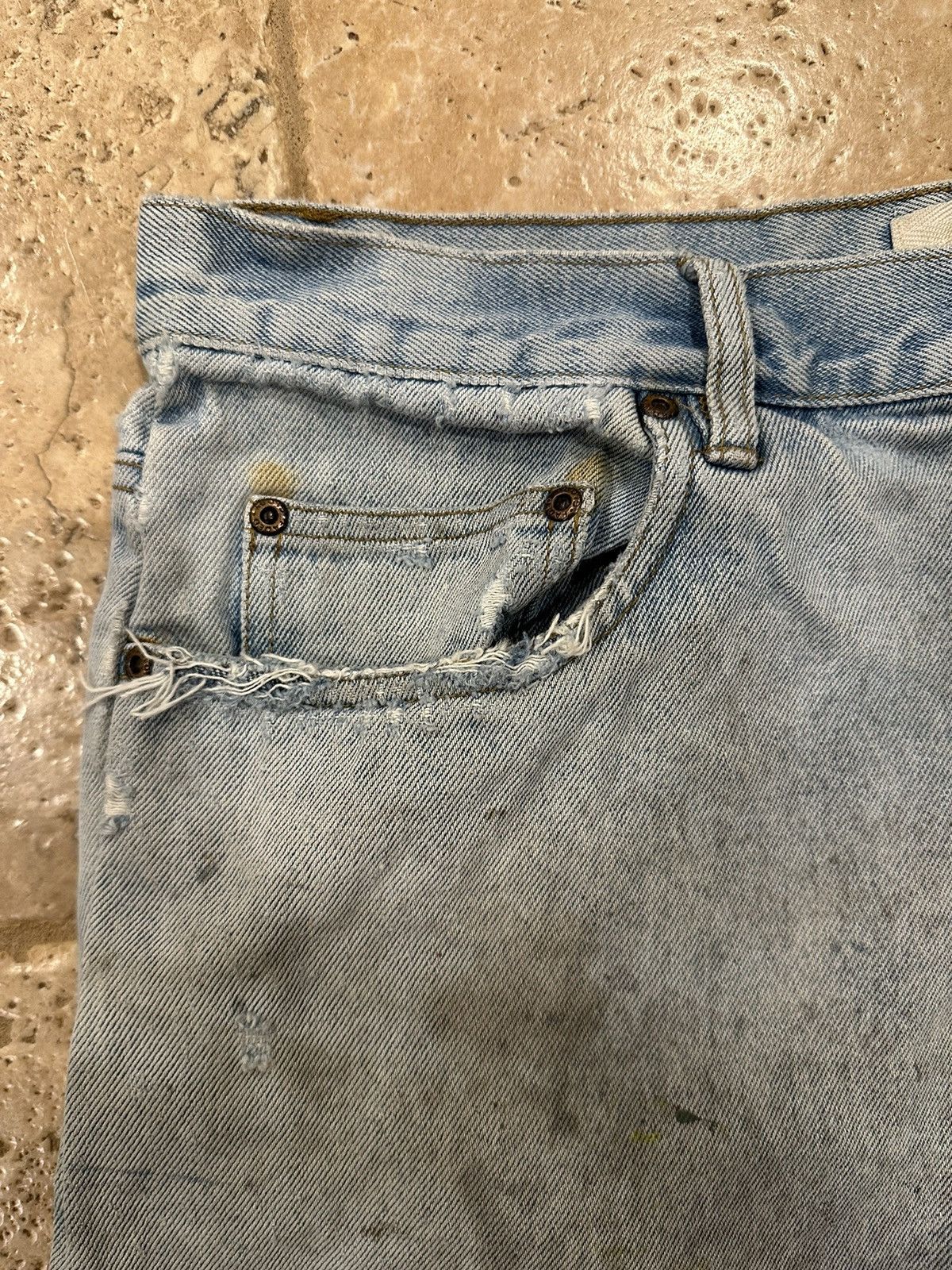 Levi's Vintage Clothing Vintage Relaxed Painter Thrashed Distressed Blue Denim Jeans Size US 36 / EU 52 - 7 Thumbnail