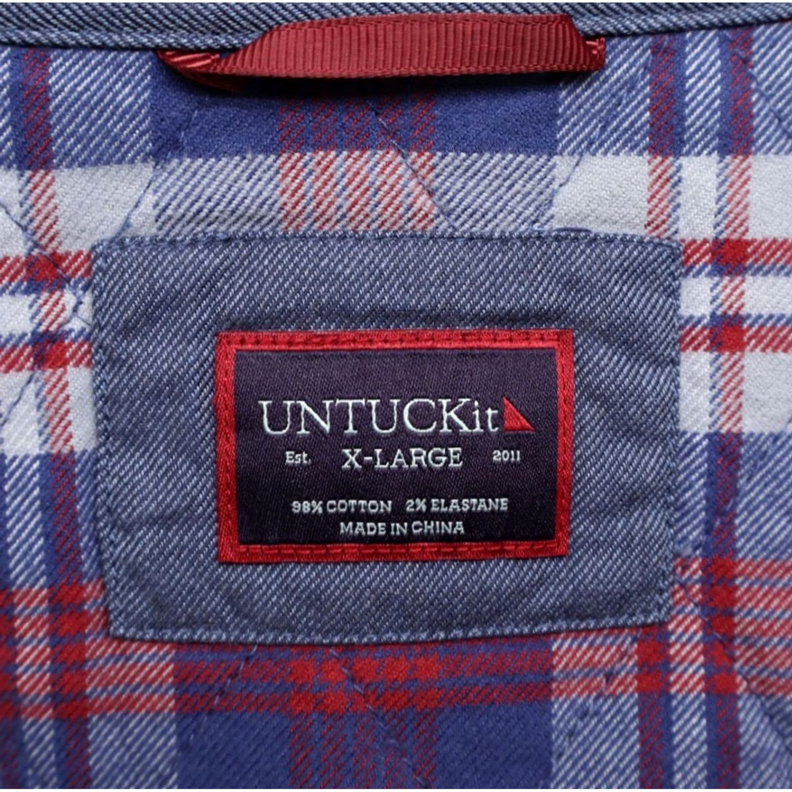 UNTUCKit UNTUCKit Mens Ziata Flannel Lined Button Up Jacket/Overshirt Shacket Blue XL Shirt Mens XL Blue Quilted/Heavyweight Casual Fall/Winter Denim? Size US XL / EU 56 / 4 - 7 Thumbnail