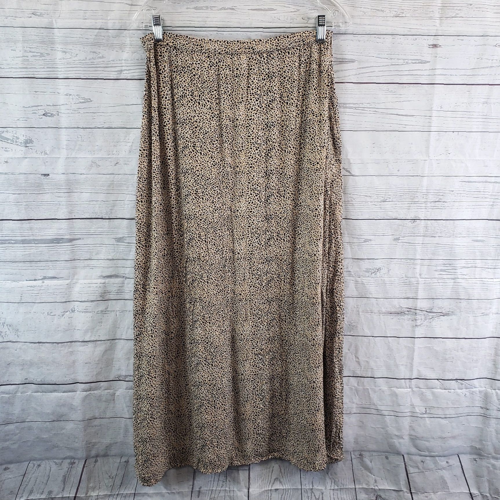 Billabong VINTAGE Billabong Womens Maxi Skirt Sz 31 Brown Black Animal Print Viscose Side Zip Size 24" / US 00 / IT 34 - 2 Thumbnail
