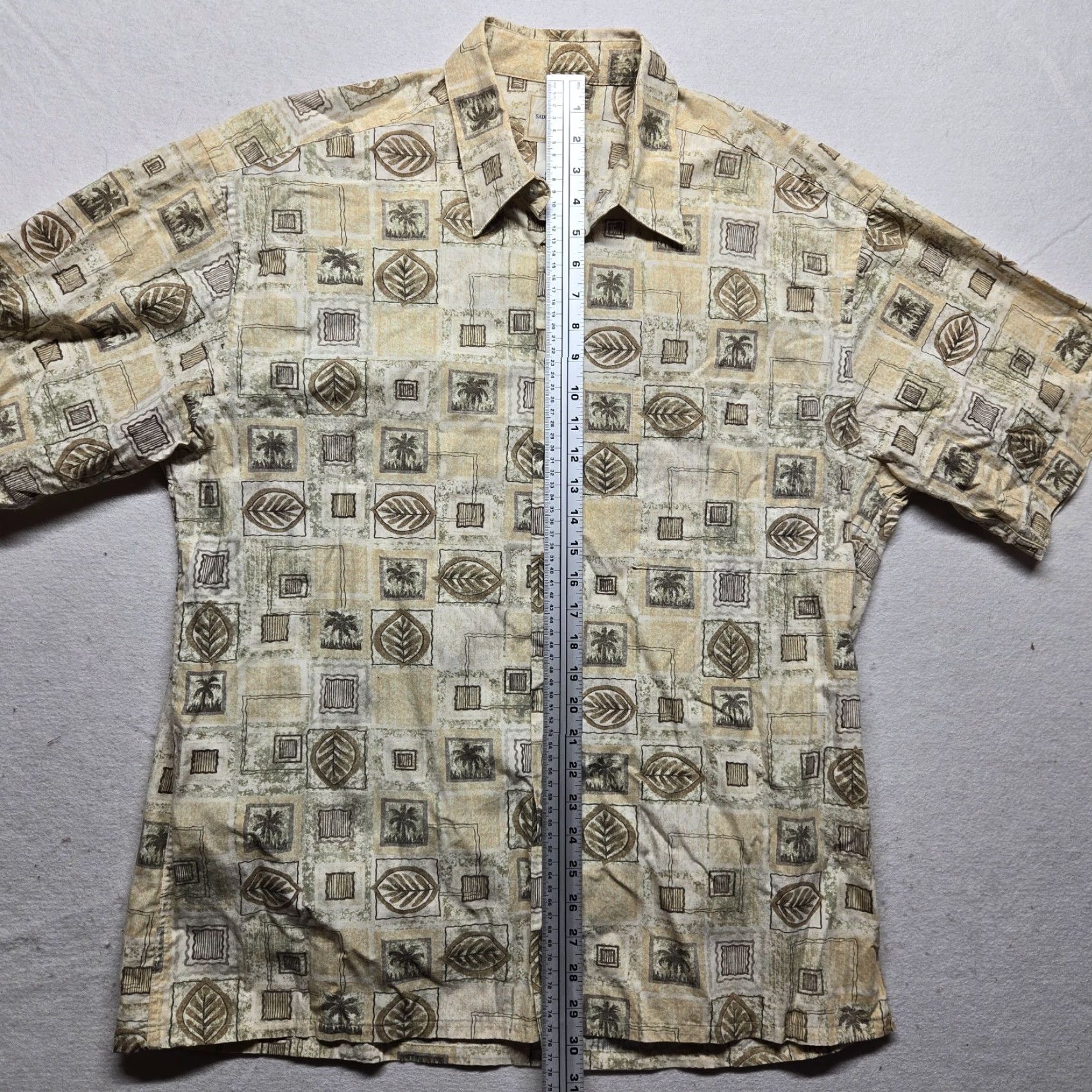 Vintage Saddlebred Shirt Button-Up Hawaiian Beig e Short Sleeve Adult XL Men’s Size XL Size US XL / EU 56 / 4 - 6 Thumbnail