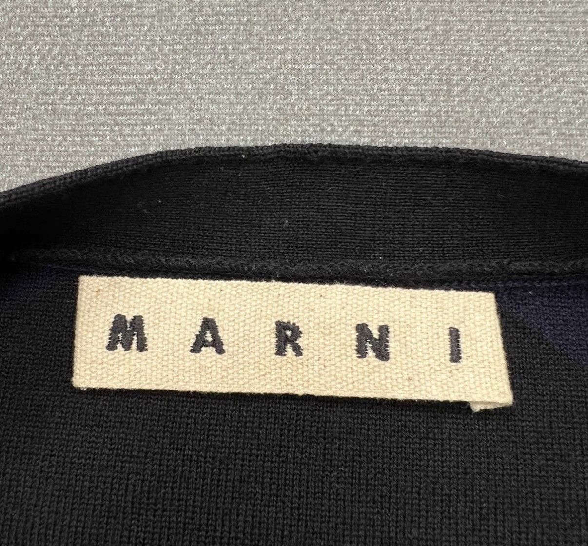 Marni Marni Navy Blue Color-Block Knit Cardigan Size US L / EU 52-54 / 3 - 5 Thumbnail