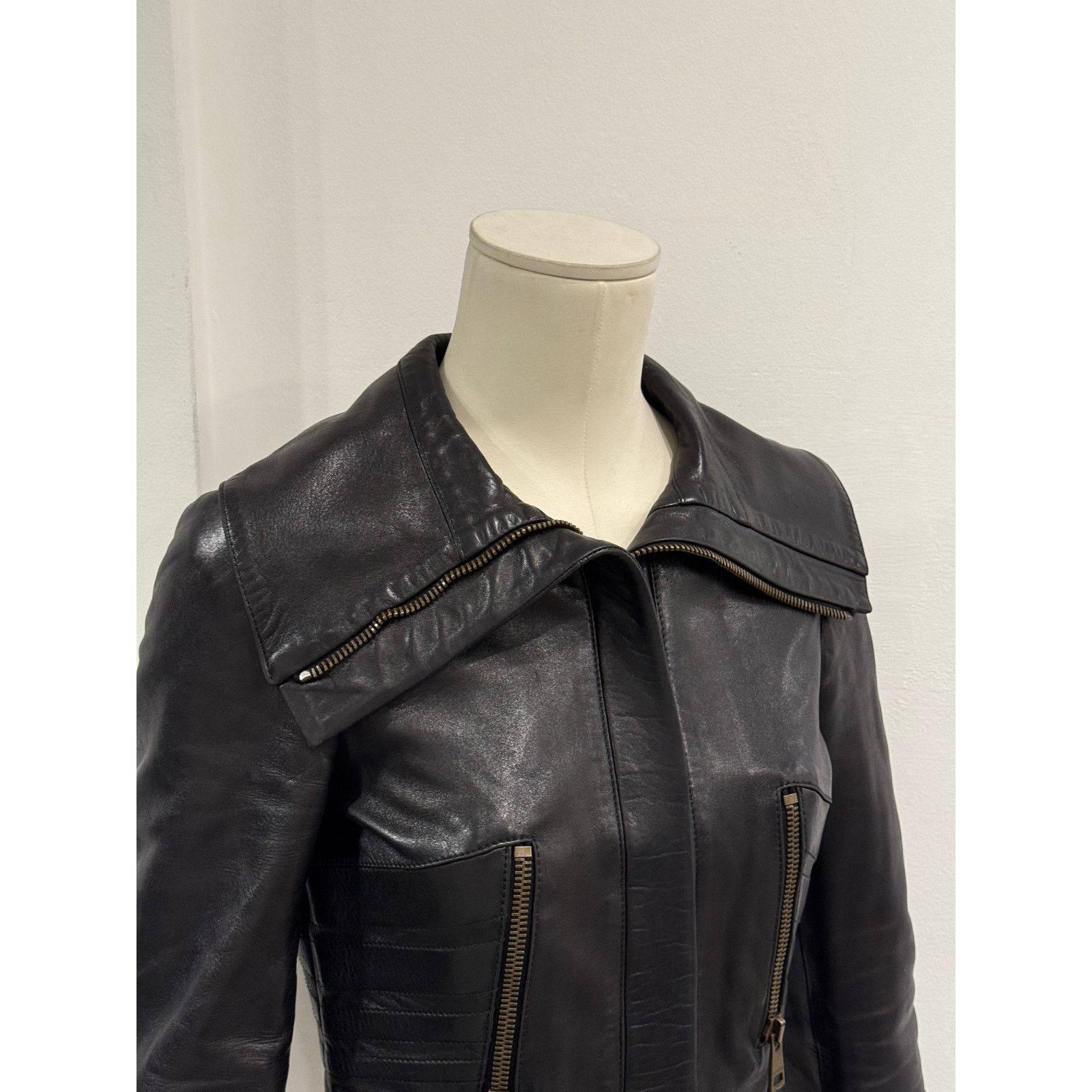 Gucci A/W2003 Gucci by tom Ford paneled moto leather jacket Size M / US 6-8 / IT 42-44 - 8 Thumbnail