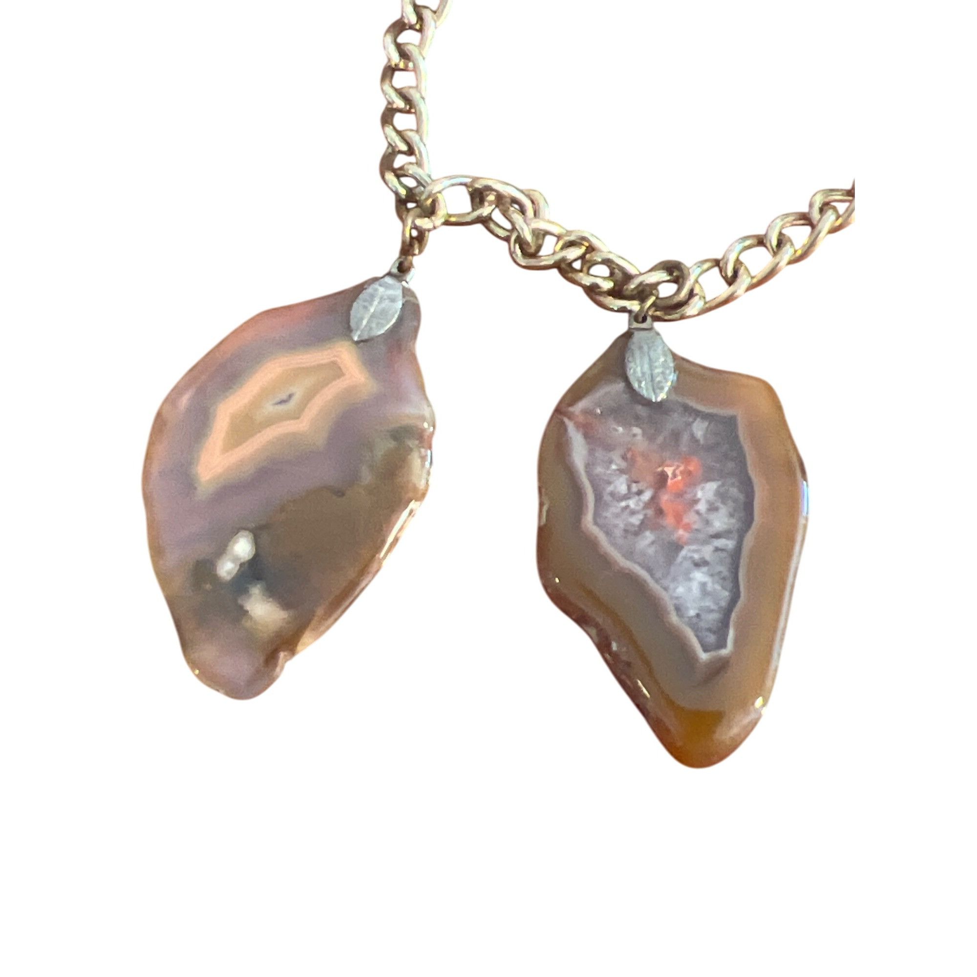 Other Vintage Agate Stone Slab Charm Bracelet Gold Tone Chain Fold Size ONE SIZE - 2 Thumbnail