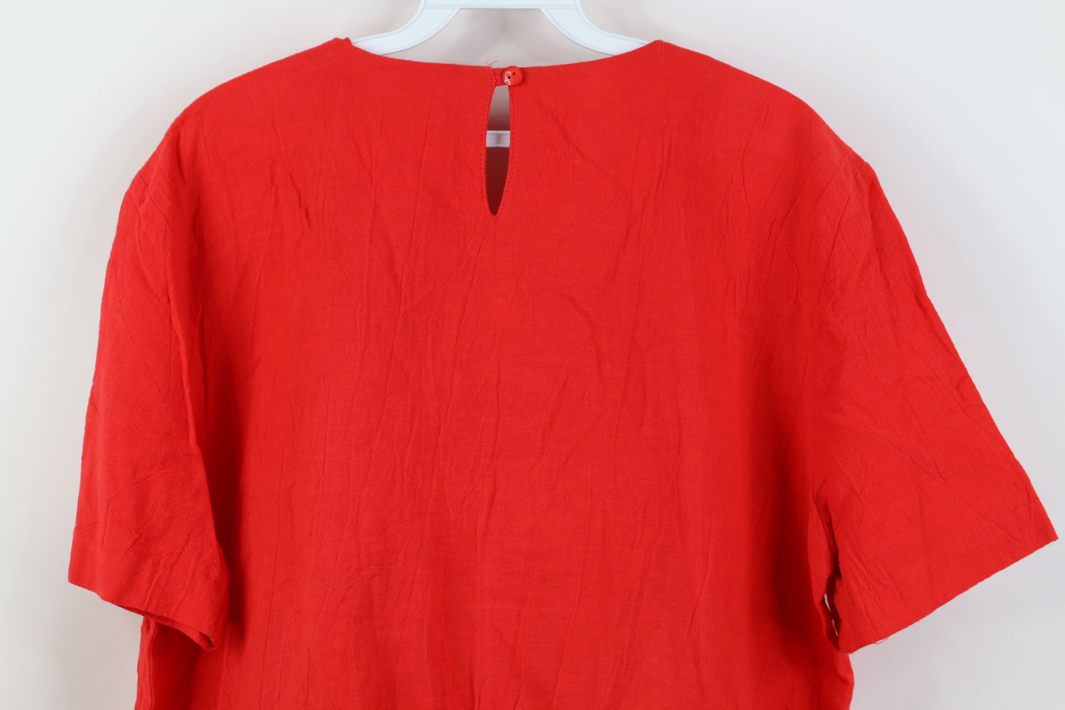 Vintage Vintage 90s Streetwear Cotton Abstract Sun Shirt Red USA Size L / US 10 / IT 46 - 13 Thumbnail