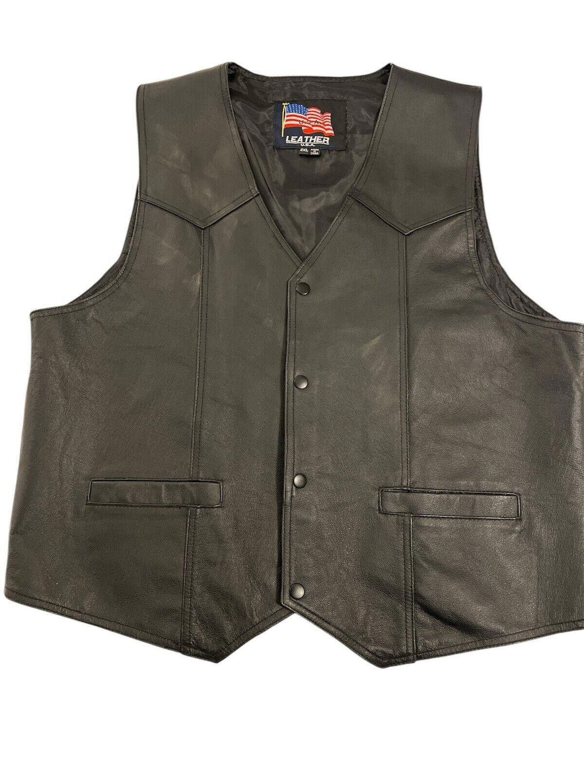Old Navy USA Leather Navy Vest XXL Size US XXL / EU 58 / 5 - 3 Thumbnail