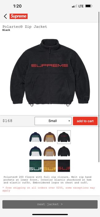 Supreme Polartec Zip Jacket (XL Black) | Grailed