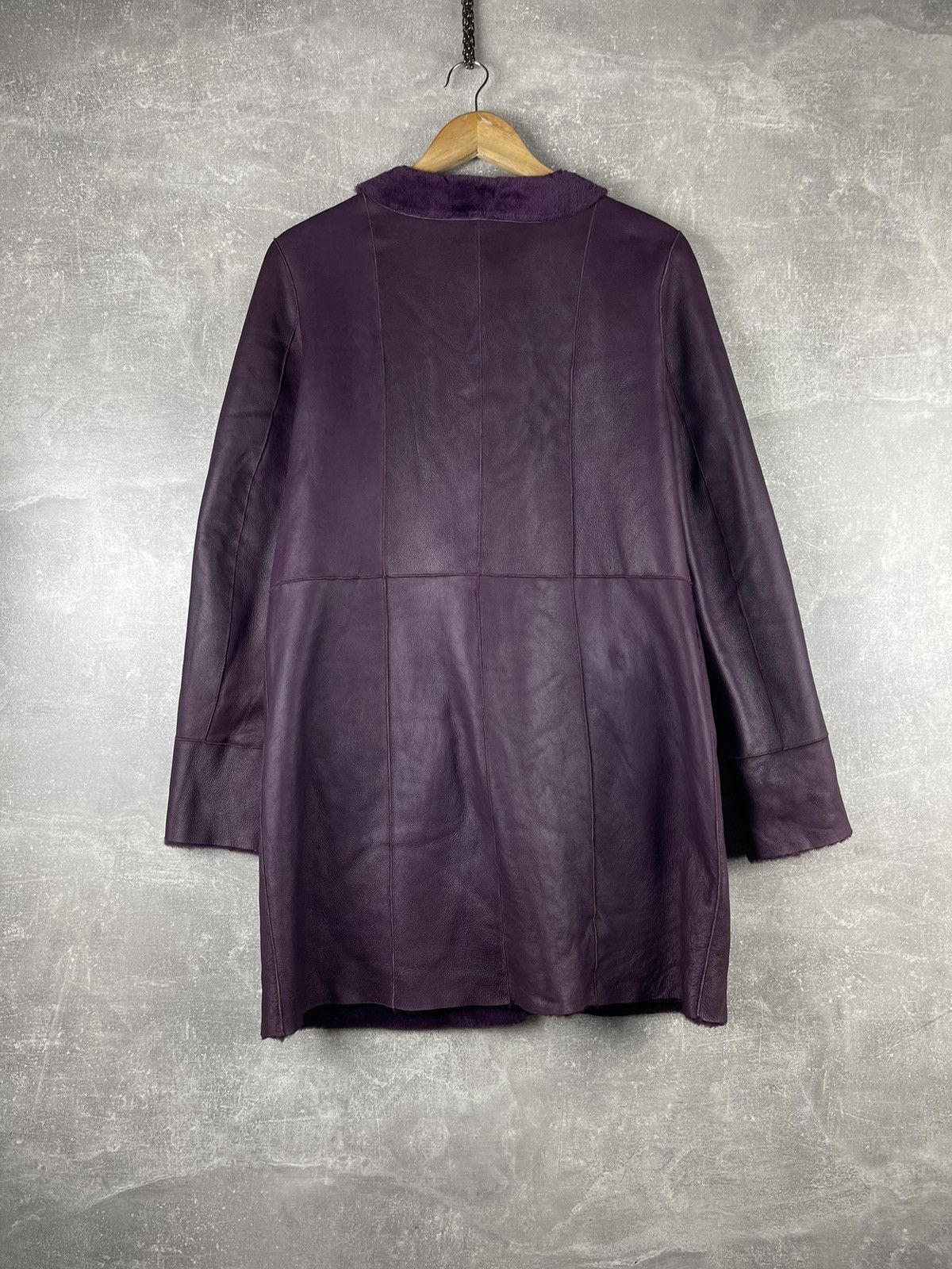 Drome DROMe Italian Shearling & Lambskin Leather Coat Aubergine Size M / US 6-8 / IT 42-44 - 7 Thumbnail
