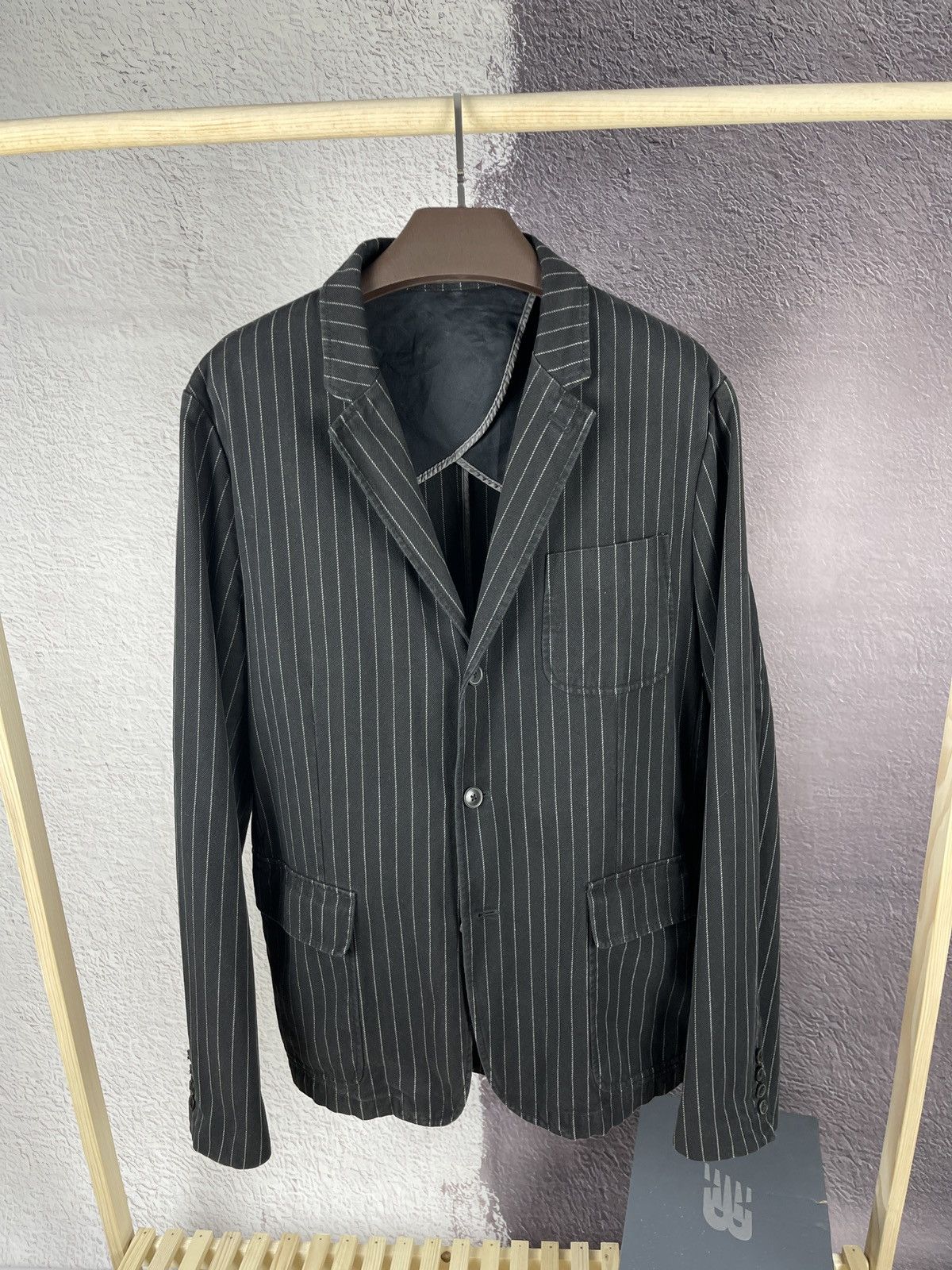 Polo Ralph Lauren Polo Ralph Lauren black striped cotton unlined blazer Size 46R - 6 Thumbnail