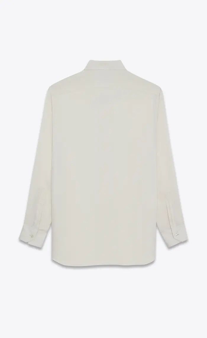 Saint Laurent Paris o1bcso1str0625 Shirt In Twill in Off White Size US XXL / EU 58 / 5 - 2 Thumbnail