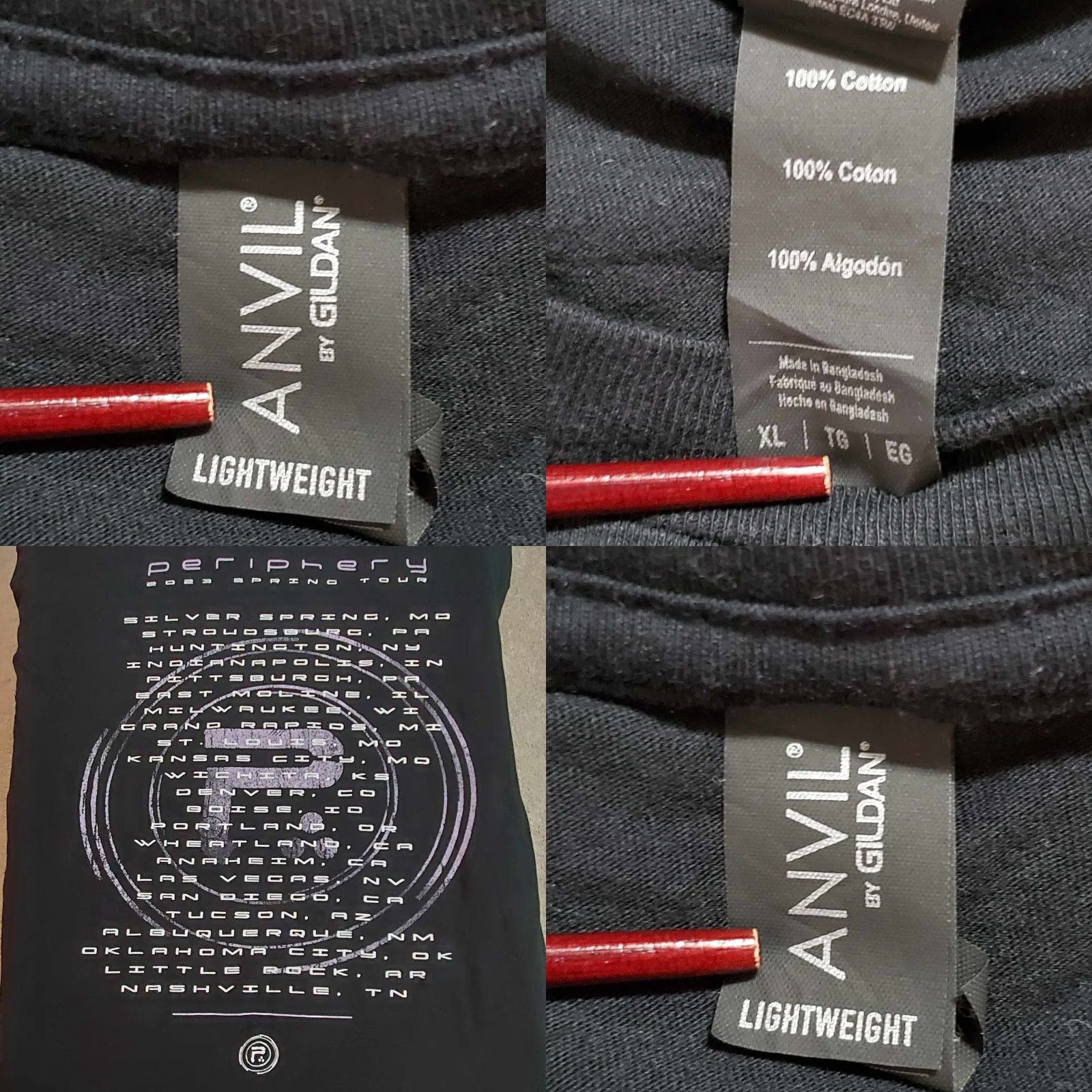 Anvil Periphery Spring Tour 2023 Black T Shirt Size XL Djent Is Not A Genre Band Djent Size US XL / EU 56 / 4 - 9 Thumbnail