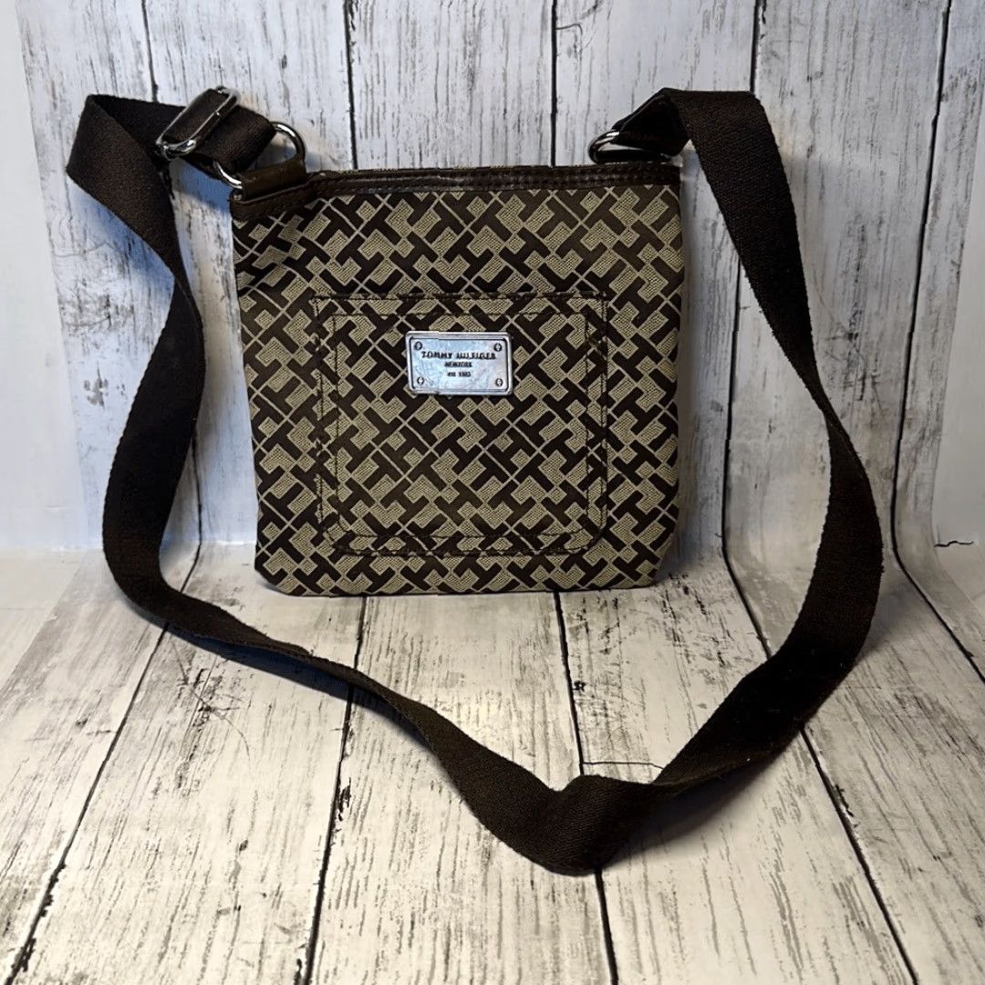 Tommy Hilfiger TOMMY HILFIGER CANVAS Crossbody Handbag purse Women Small Brown X-Body-Crossbody Sociedade Size ONE SIZE - 2 Thumbnail