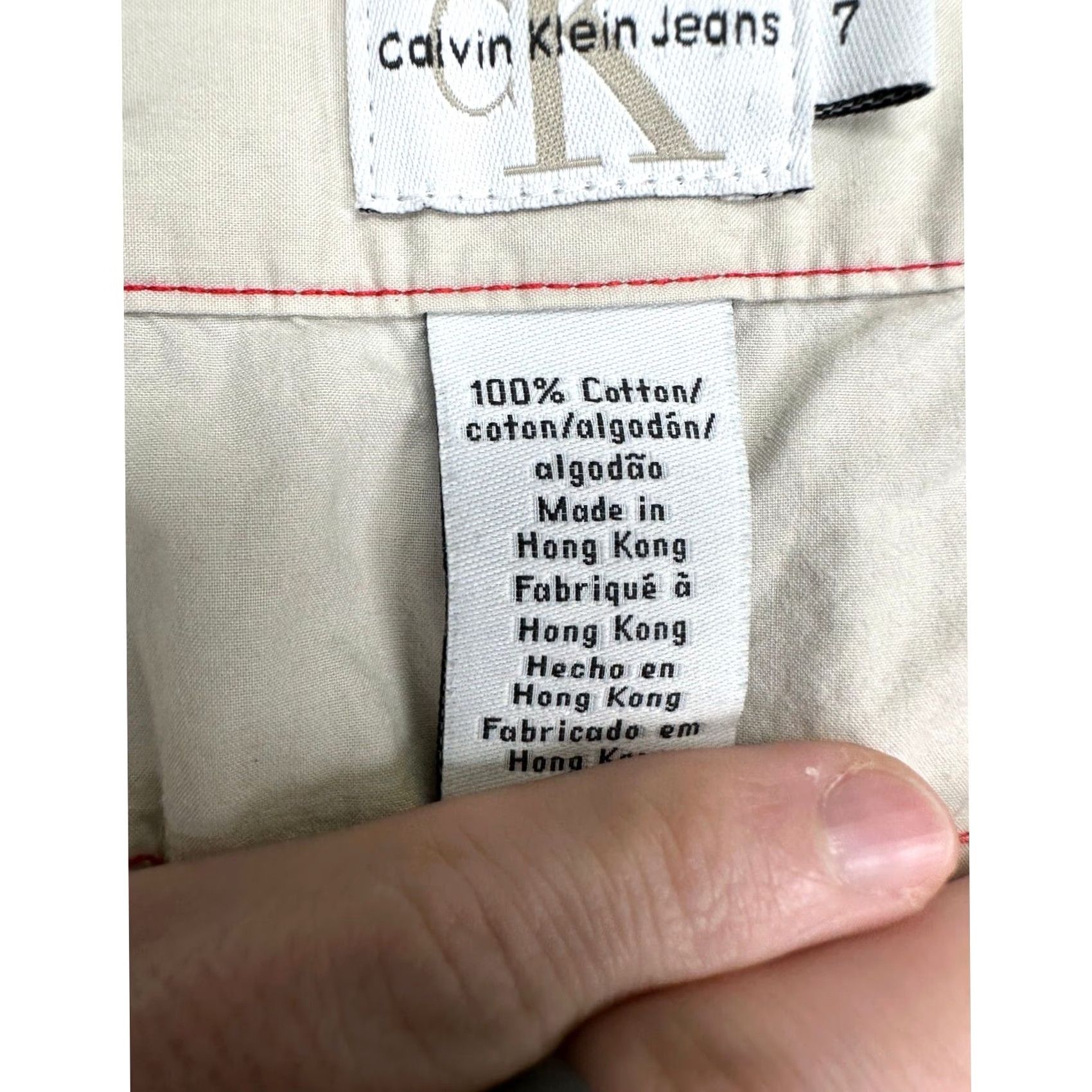 Vintage Calvin Klein Cargo Capri Pants Womens Beige Size 28" / US 6 / IT 42 - 5 Thumbnail