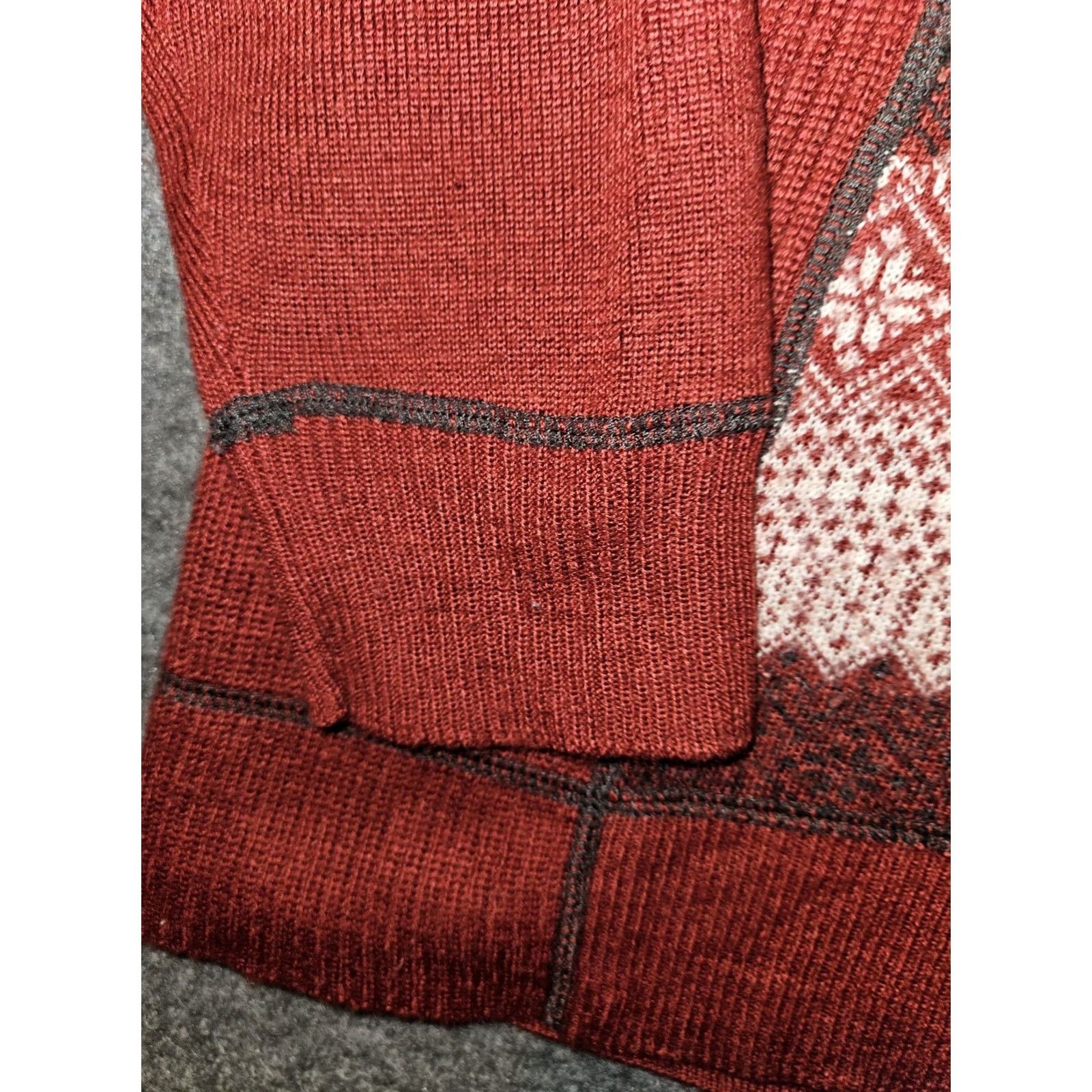 Eddie Bauer Eddie Bauer Full Zip Sweater Women's XL Red Fair Isle Wool Blend Classic Holiday Outdoor Ski Size XL / US 12-14 / IT 48-50 - 5 Thumbnail