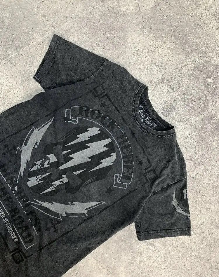 Band Tees Affliction Style Rock Rebel AOP Band Tee Y2K Size US M / EU 48-50 / 2 - 12 Thumbnail
