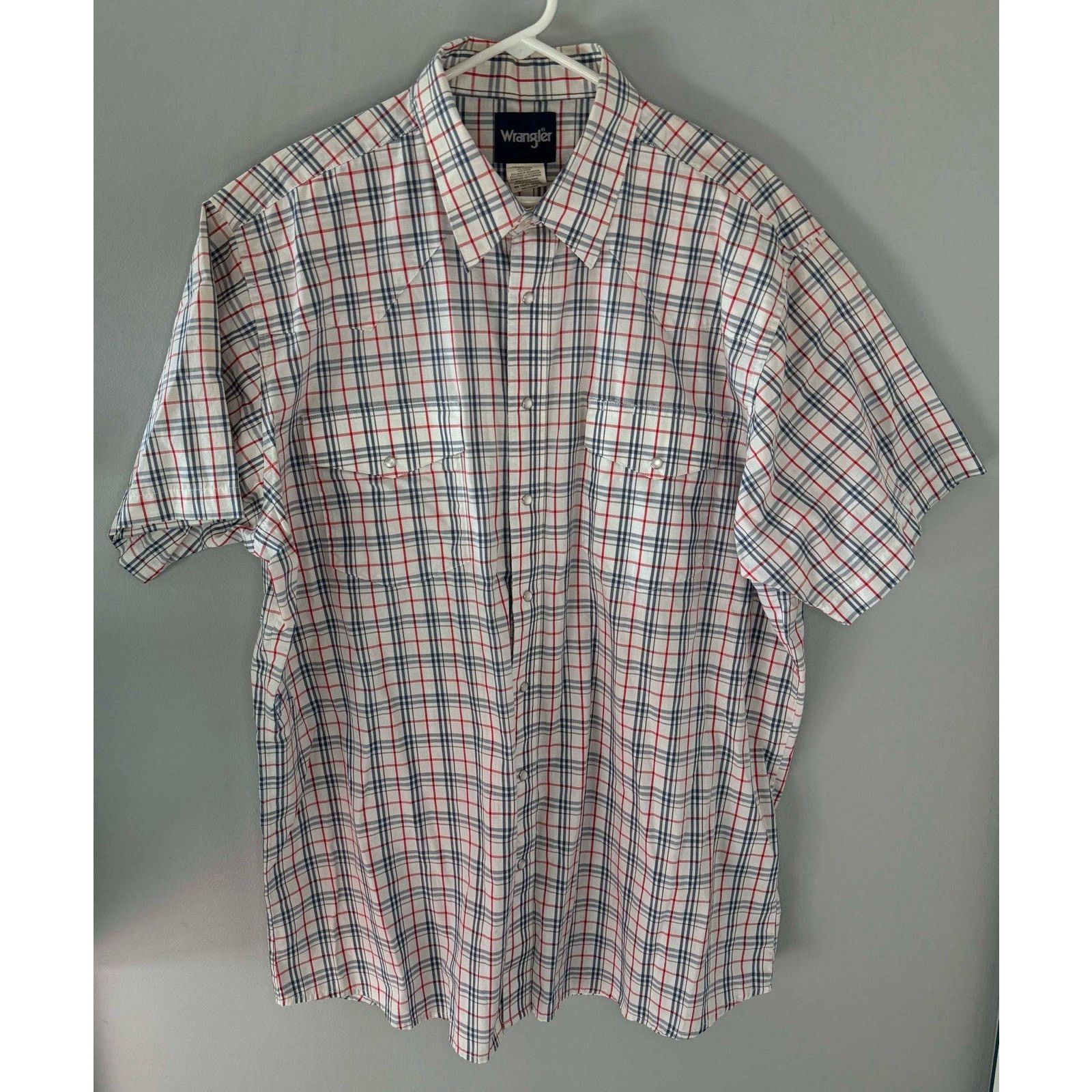 Wrangler WRANGLER Wrancher Western Shirt Mens 2XLT Plaid Pearl Snap Size US XXL / EU 58 / 5 - 6 Thumbnail