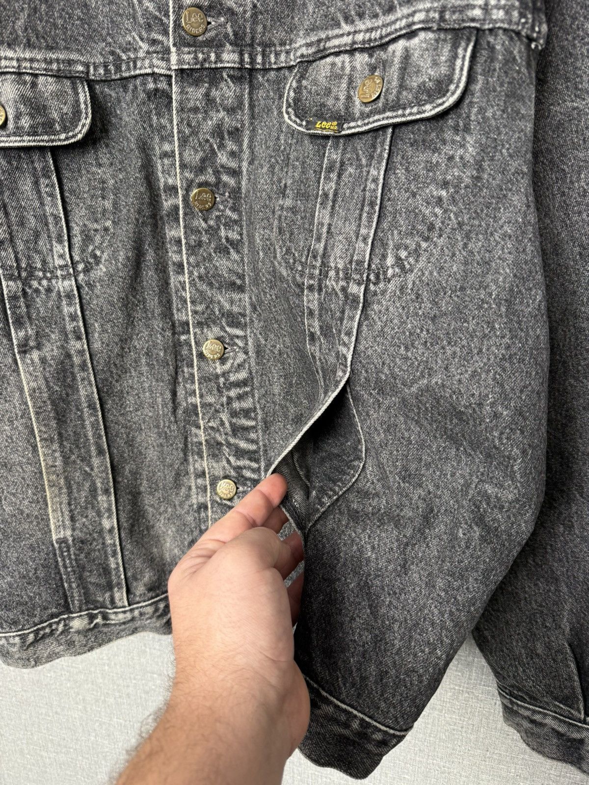 Lee Vintage 80s Lee Rider Graphite Denim Trucker Jacket Jean Size US L / EU 52-54 / 3 - 7 Thumbnail