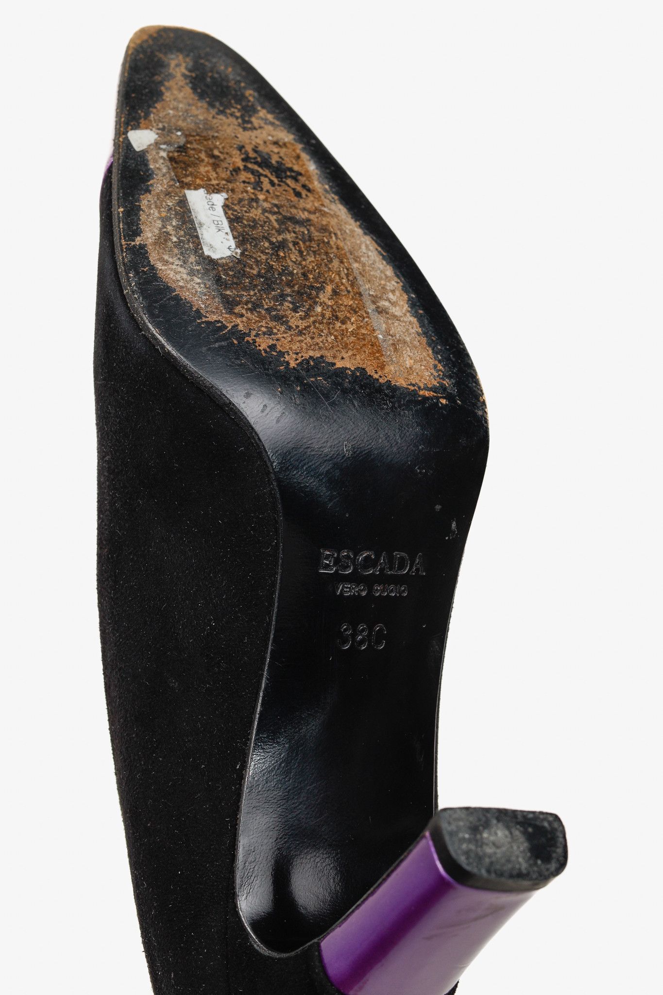 Escada Escada Black Suede and Purple Patent Pumps Size US 7.5 / IT 37.5 - 5 Thumbnail