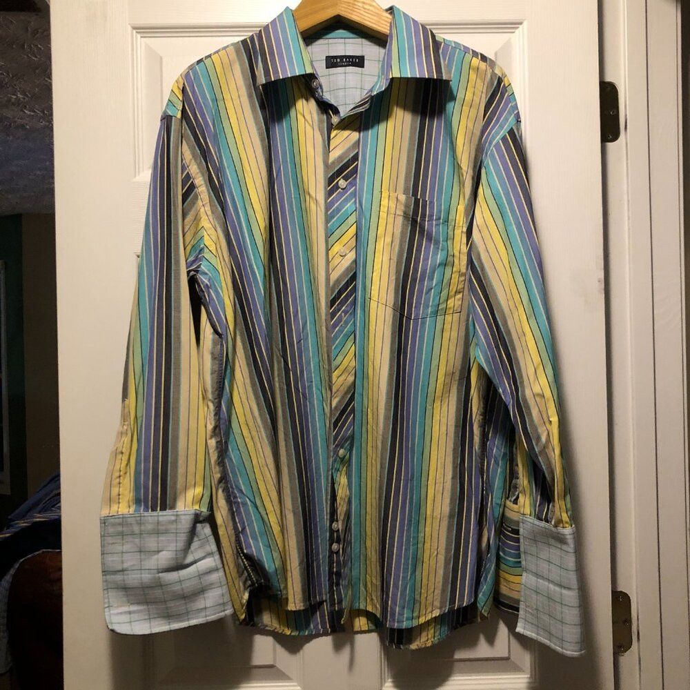 Ted Baker TED BAKER MEN'S 100%COTTON CASUAL SHIRT 17/32-33 Size US XL / EU 56 / 4 - 2 Thumbnail