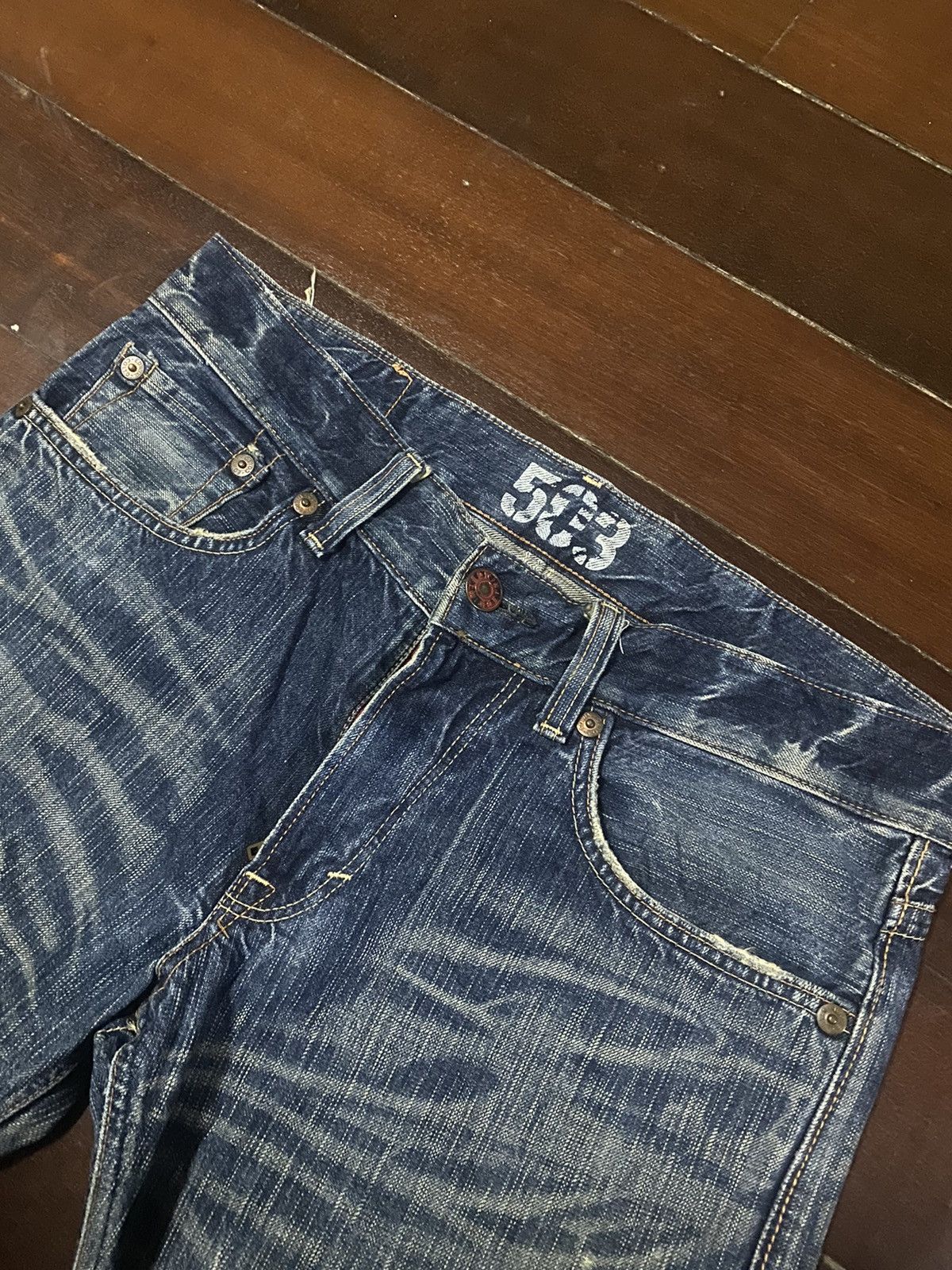 Edwin × Jean FIRE 🔥 Edwin 503 FLARE JEANS THUNDER BOOT CUT WIDE LEG Size US 36 / EU 52 - 8 Thumbnail