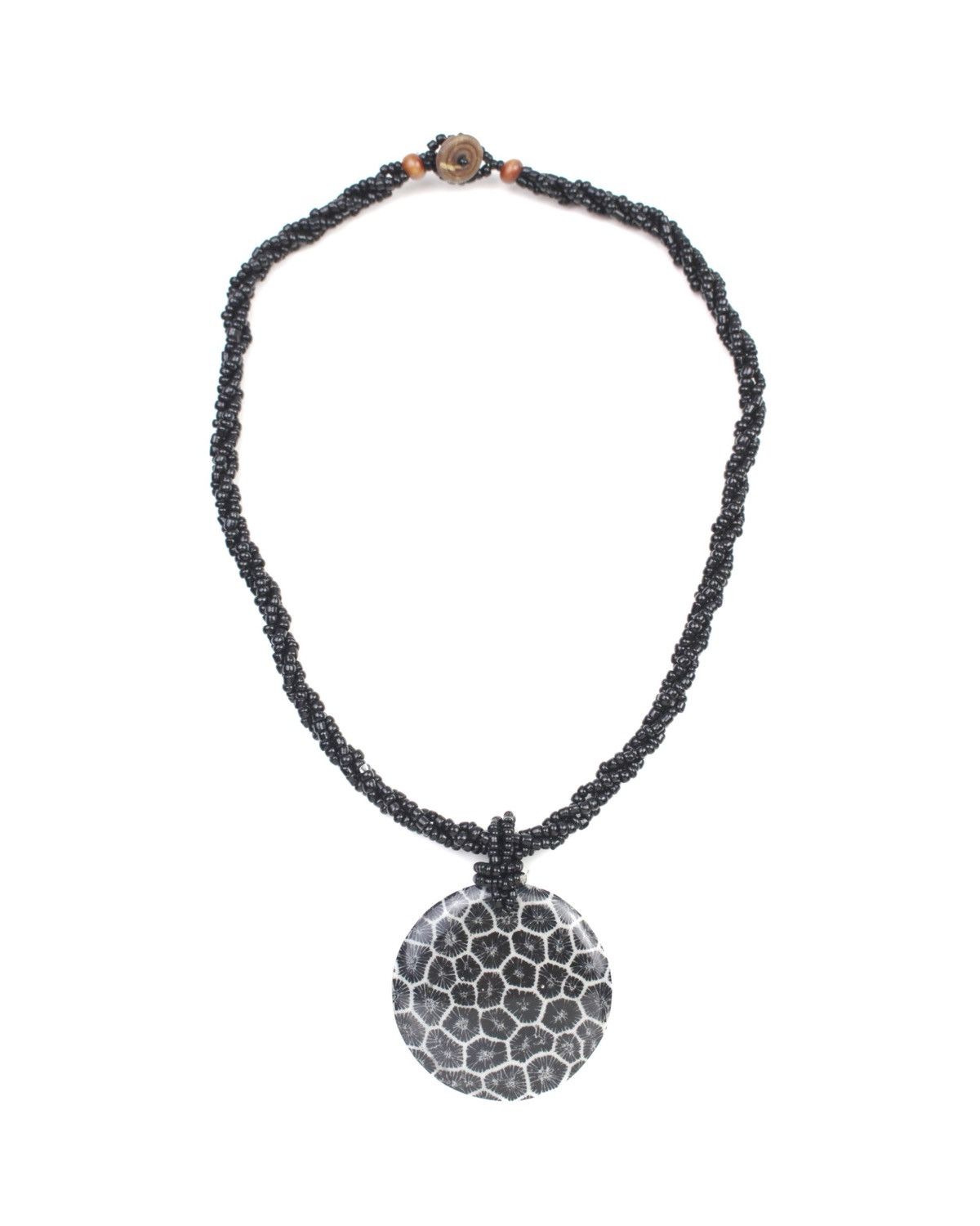 Hysteric Glamour 2000S JAPANESE MADE ETHNIC BLACK GLASS BEADS STONE NECKLACE Size ONE SIZE - 1 Thumbnail