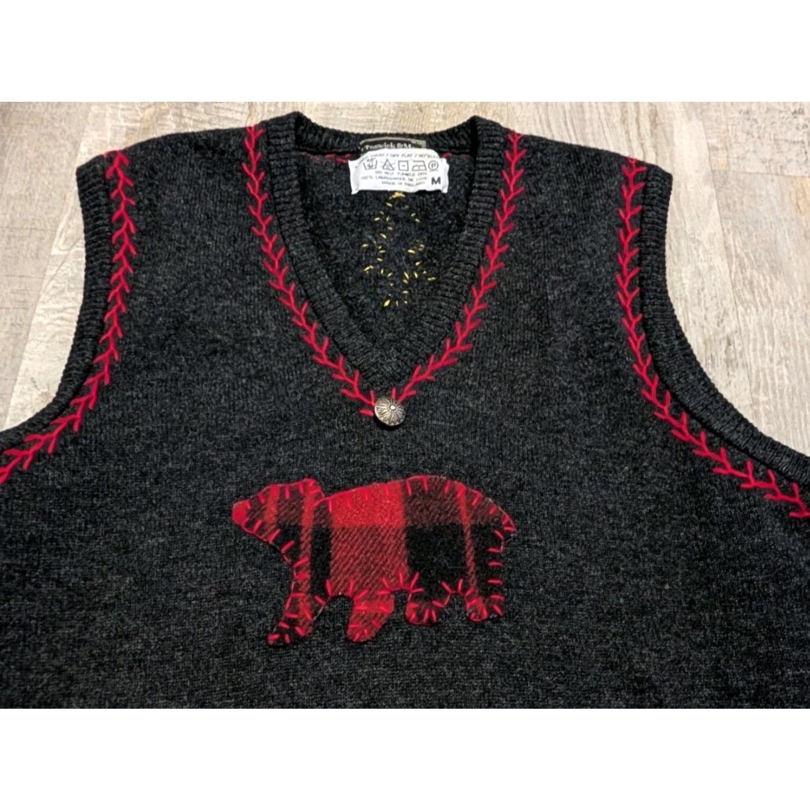 Vintage VINTAGE Preswick & Moore Sweater Vest 100% Lambs Wool Black Sleeveless Crew Neck Unisex Adults M England 90s Christmas Holiday Vintage Theme Size M / US 6-8 / IT 42-44 - 3 Thumbnail