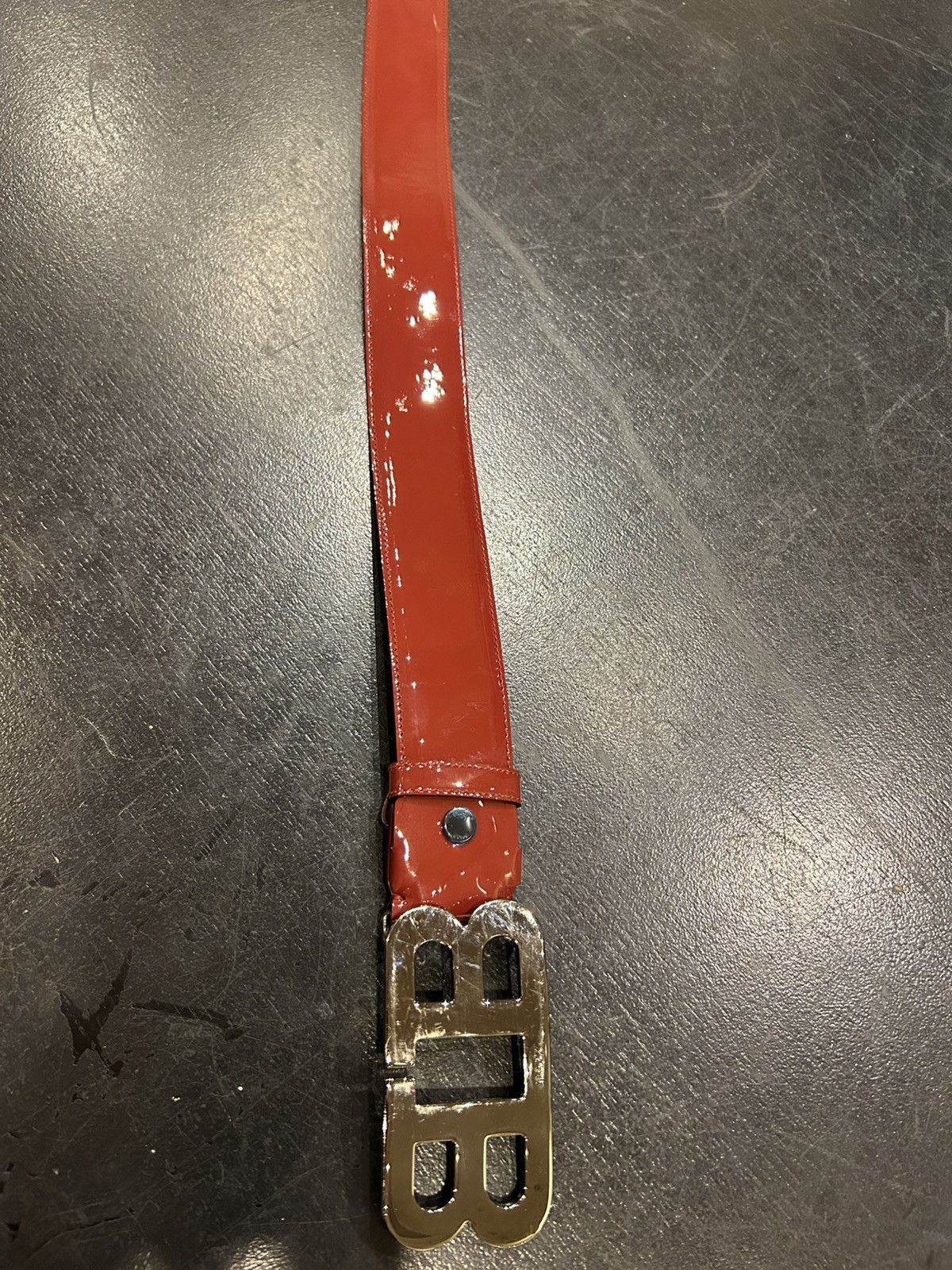 Bally Bally Patent Leather Belt - Silver/Red Size 44 - 2 Thumbnail