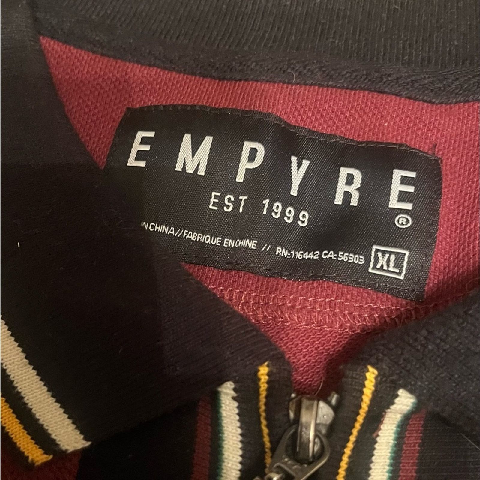Empyre Empyre men’s long sleeve full zip top, size XL Size US XL / EU 56 / 4 - 3 Thumbnail