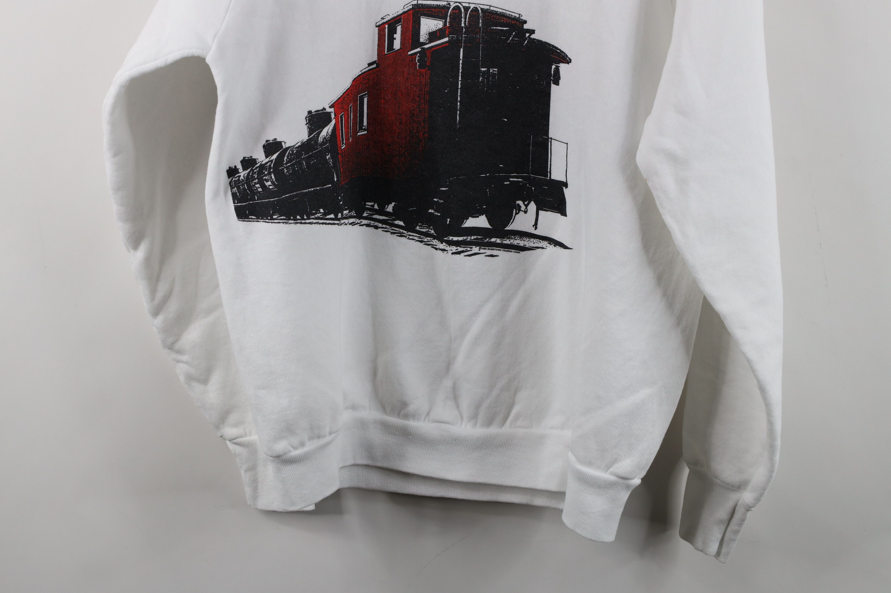Vintage Vintage 90s Locomotive Train Crewneck Sweatshirt White USA Size US M / EU 48-50 / 2 - 13 Thumbnail