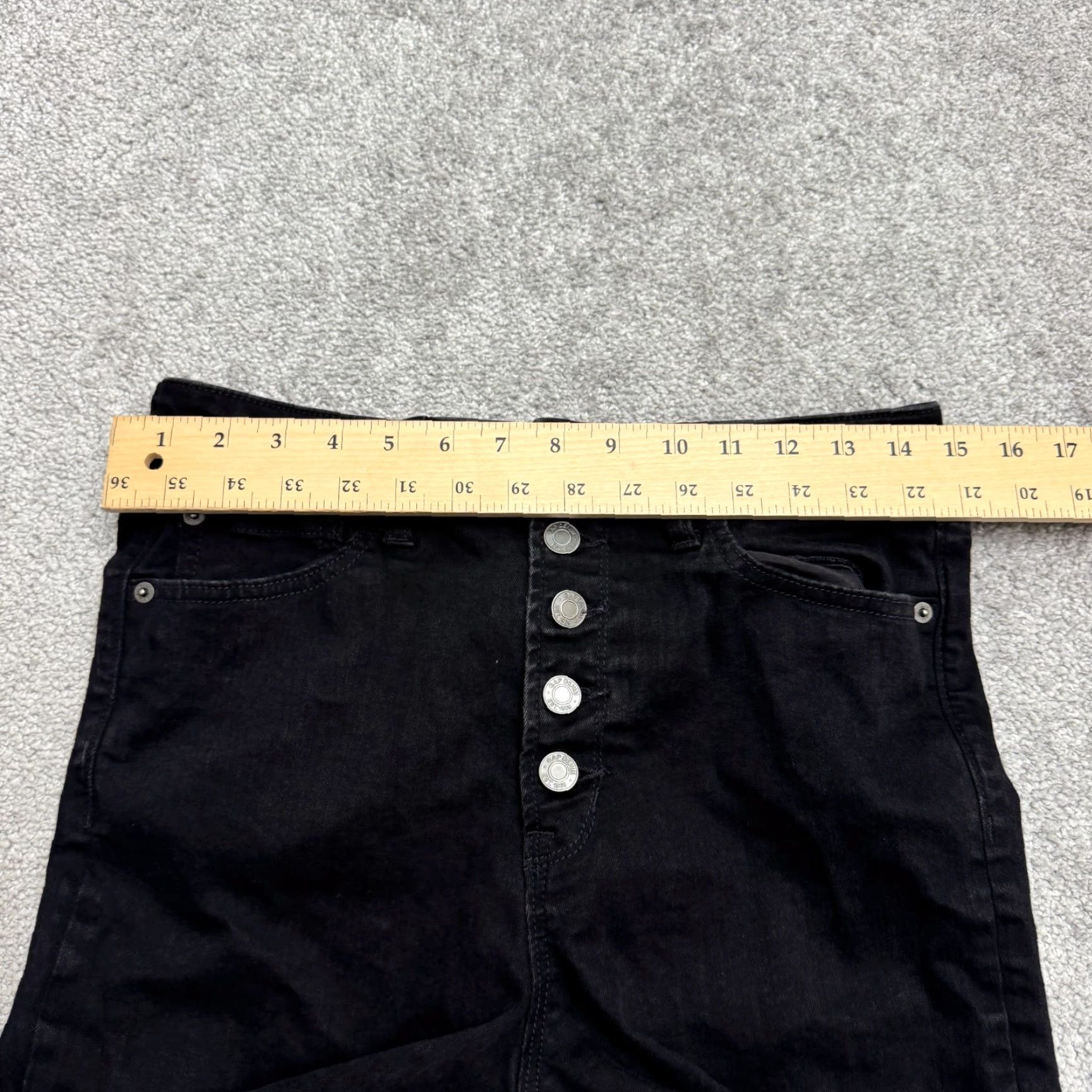 Gap Gap Sky High Universal Legging Button Fly Jeggings Womens 10/30 Black Stretch Size 32" / US 10 / IT 46 - 7 Thumbnail