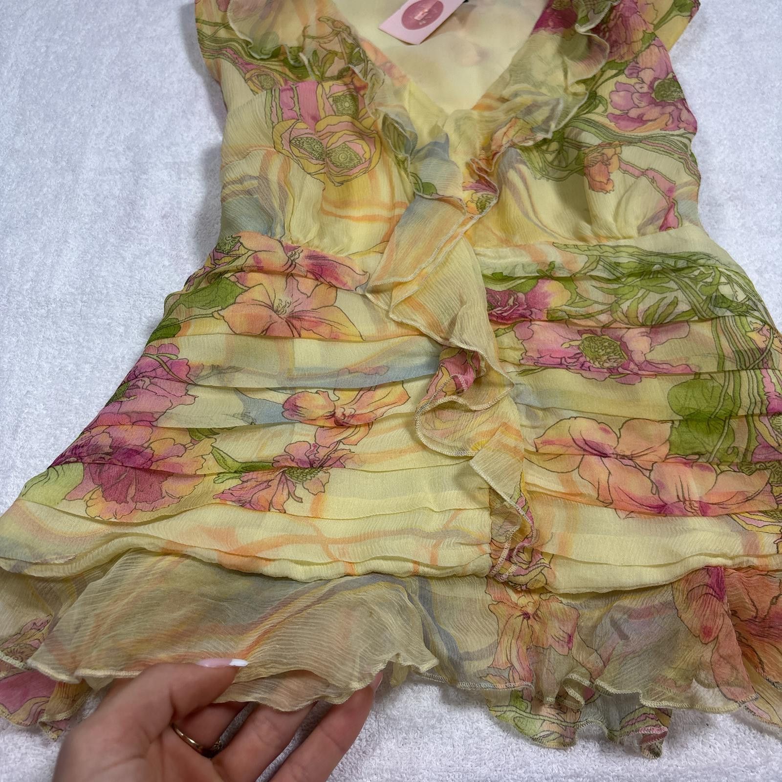 Other vintage fairy core silk ruffle blouse top Size M / US 6-8 / IT 42-44 - 5 Thumbnail