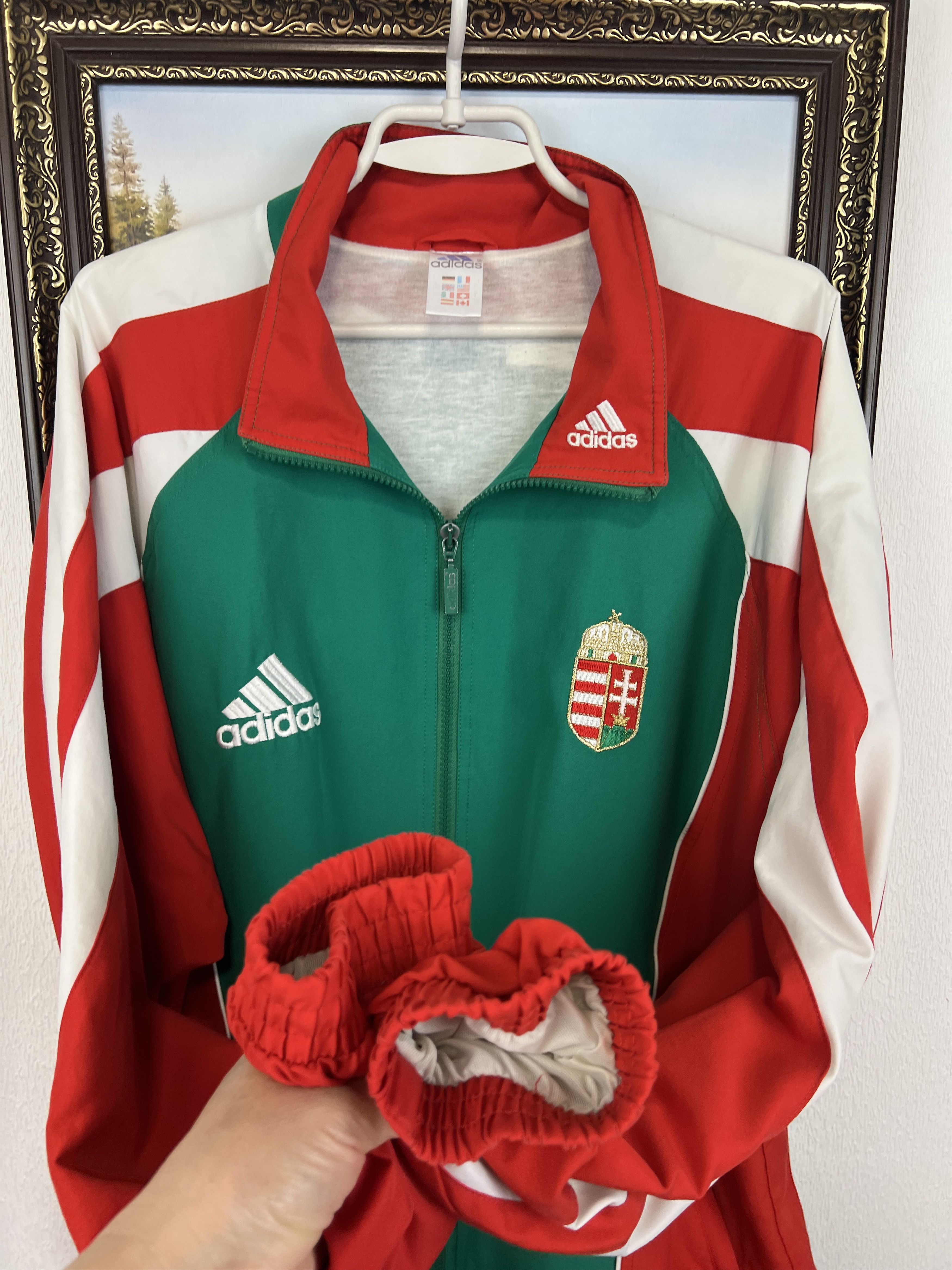 Adidas Vintage Hungary Football Jacket Track Top Soccer National Size US L / EU 52-54 / 3 - 6 Thumbnail