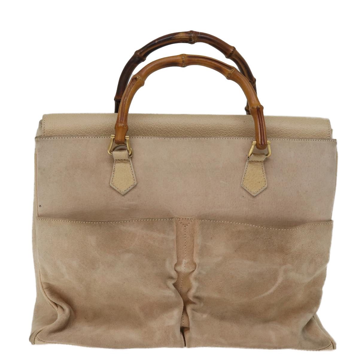 Gucci GUCCI Bamboo Tote Bag Suede Beige 002 2855 0322 0 Size ONE SIZE - 13 Thumbnail