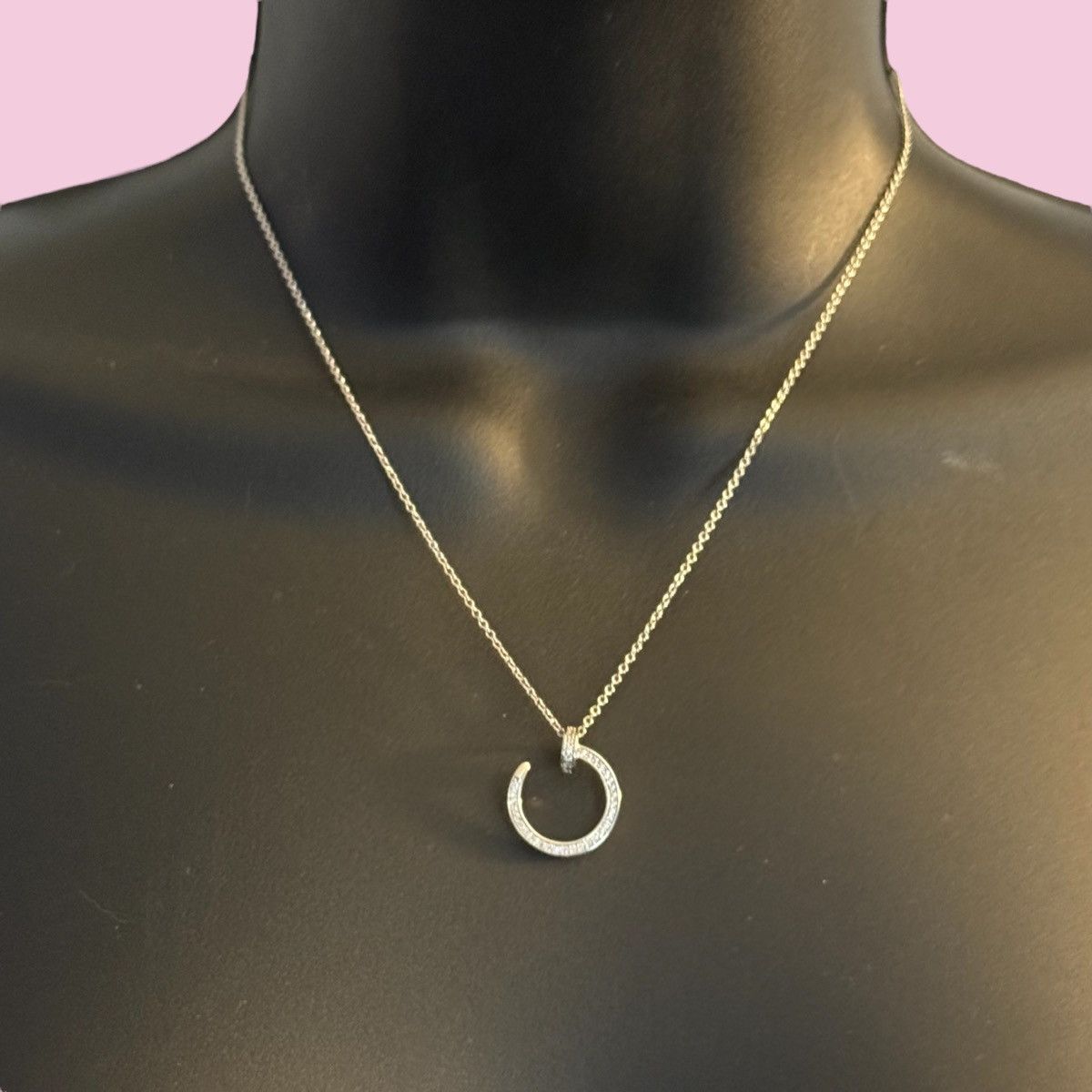 Other Silver tone pave nail pendant necklace Size ONE SIZE - 1 Thumbnail