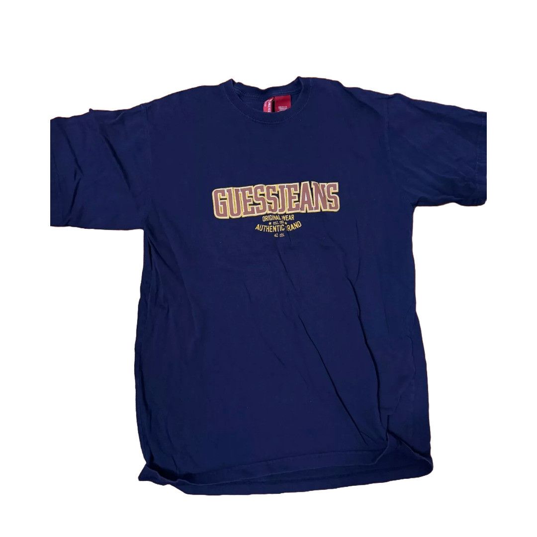 Guess Guess Jeans Spell Out Tee Navy Brown Vintage USA M38DV370 Size US M / EU 48-50 / 2 - 1 Thumbnail