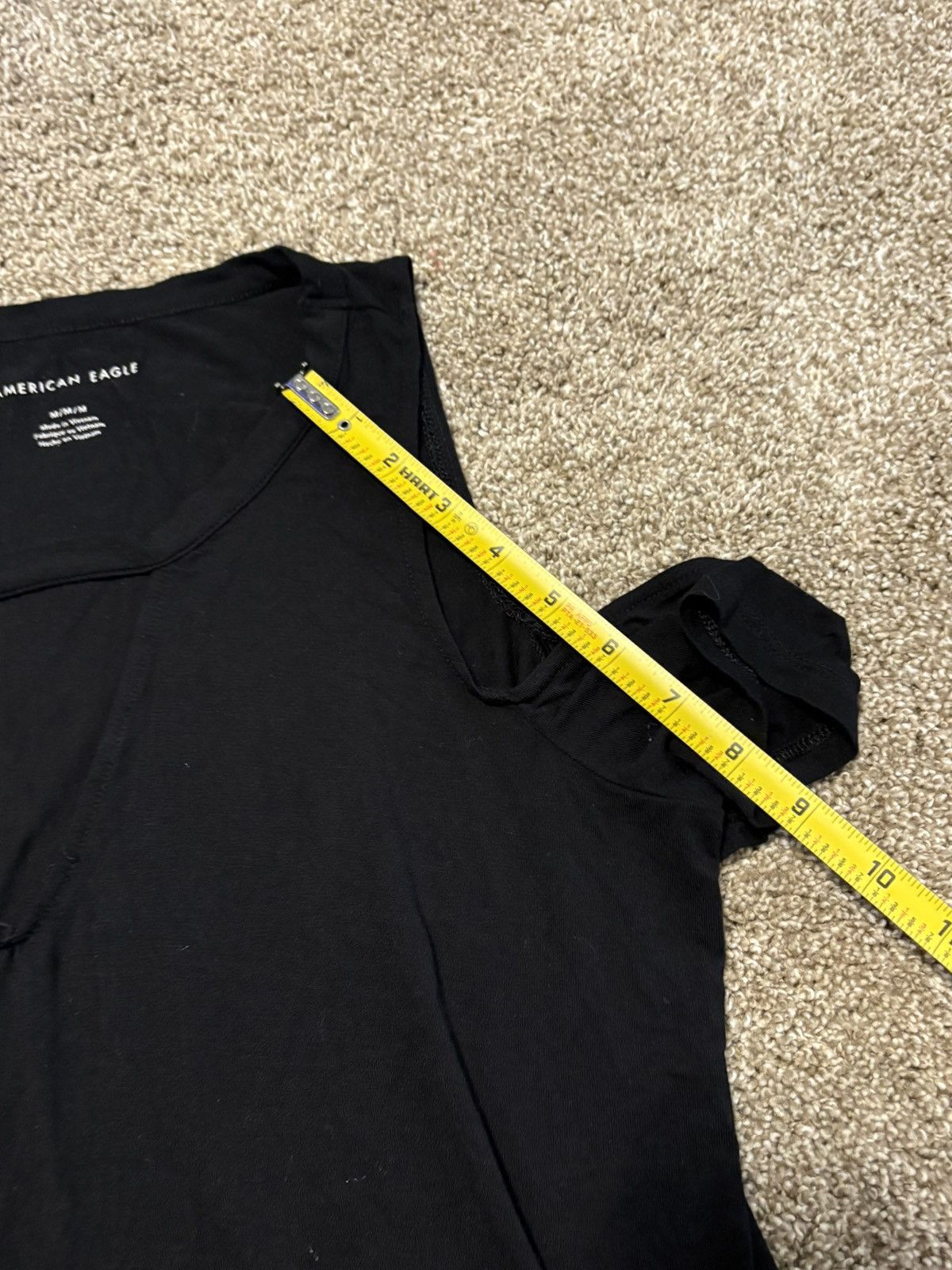 American Eagle Outfitters (American Eagle) Black Off The Shoulder Tank: Size Medium Size M / US 6-8 / IT 42-44 - 5 Thumbnail
