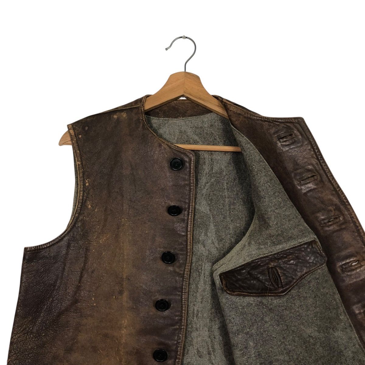 Japanese Brand 🔥RICH BROWN VINTAGE VEST LEATHER JACKET ISSEY MIYAKE Size US M / EU 48-50 / 2 - 14 Thumbnail