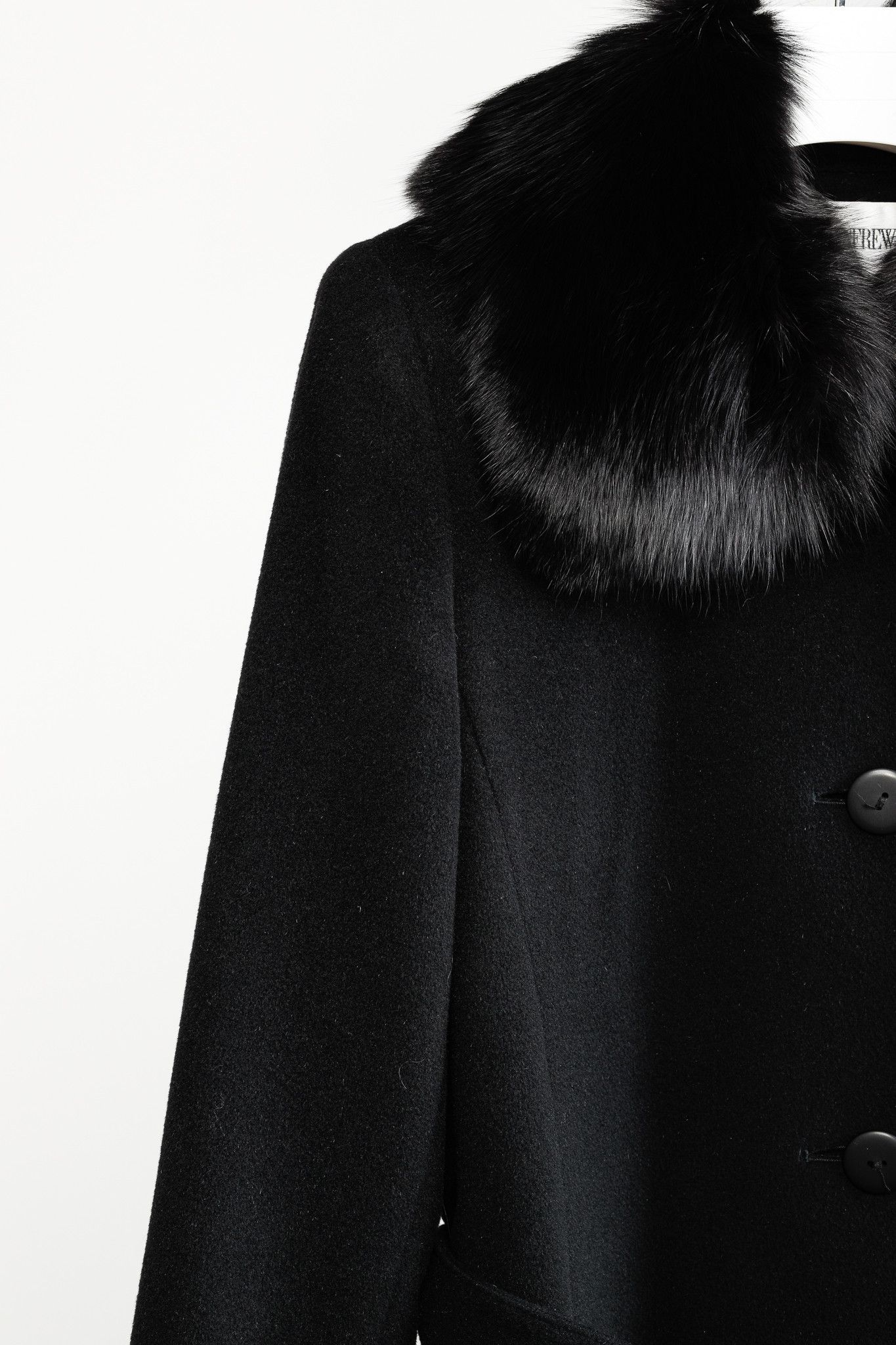 Holt Renfrew Holt Renfrew Black Wool Fur-Collar Belted Maxi Coat Size M / US 6-8 / IT 42-44 - 5 Thumbnail