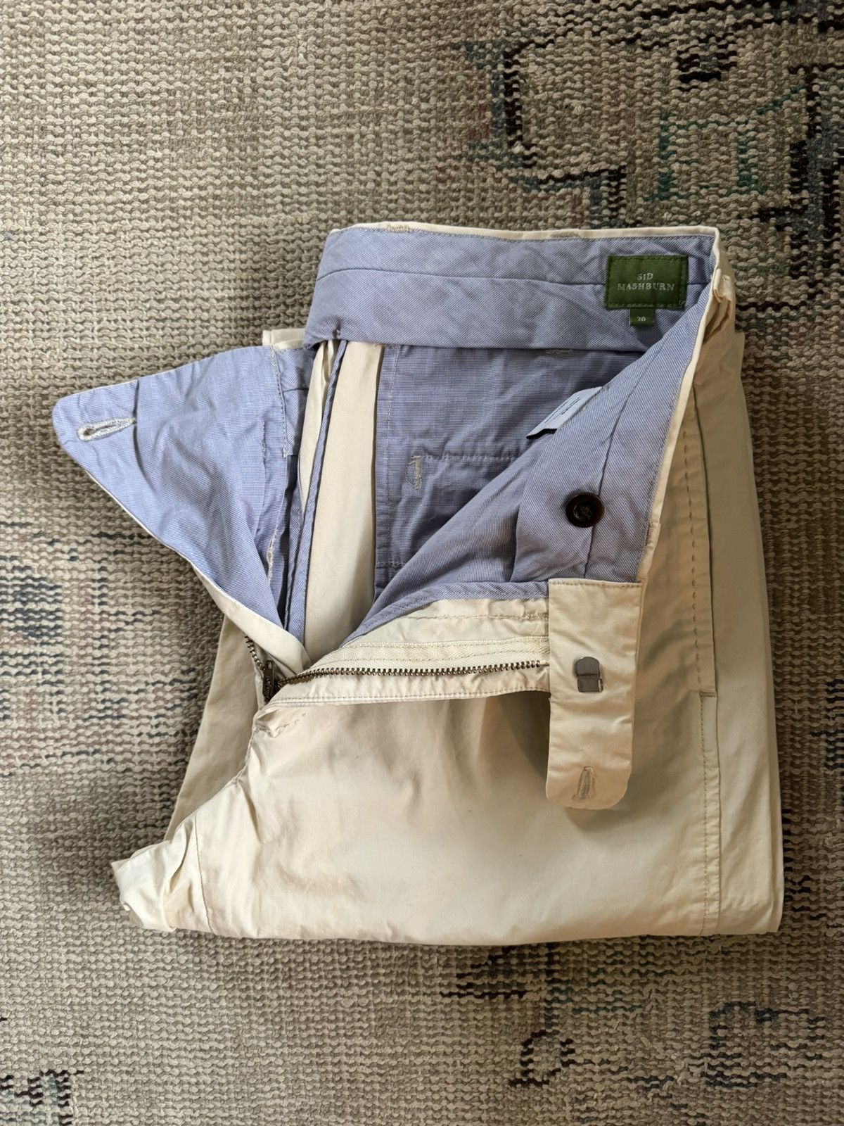 Sid Mashburn Garment-Dyed Sport Trouser - Stone Lightweight Twill Size US 30 / EU 46 - 1 Thumbnail