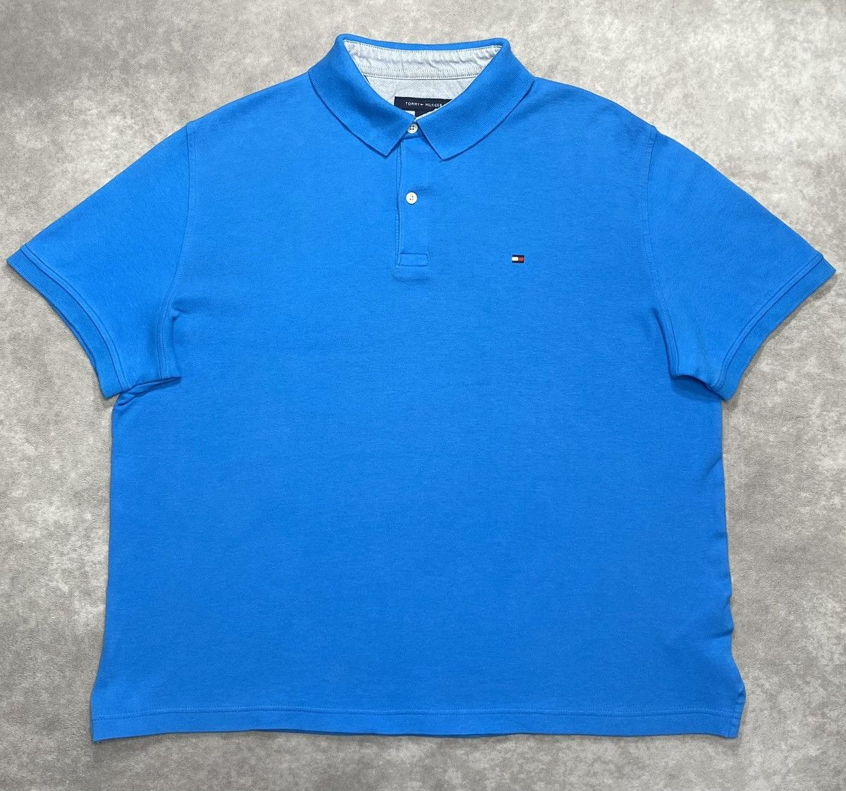 Tommy Hilfiger Vintage Tommy Hilfiger Azure Blue Interlock Polo Shirt Size US L / EU 52-54 / 3 - 1 Thumbnail