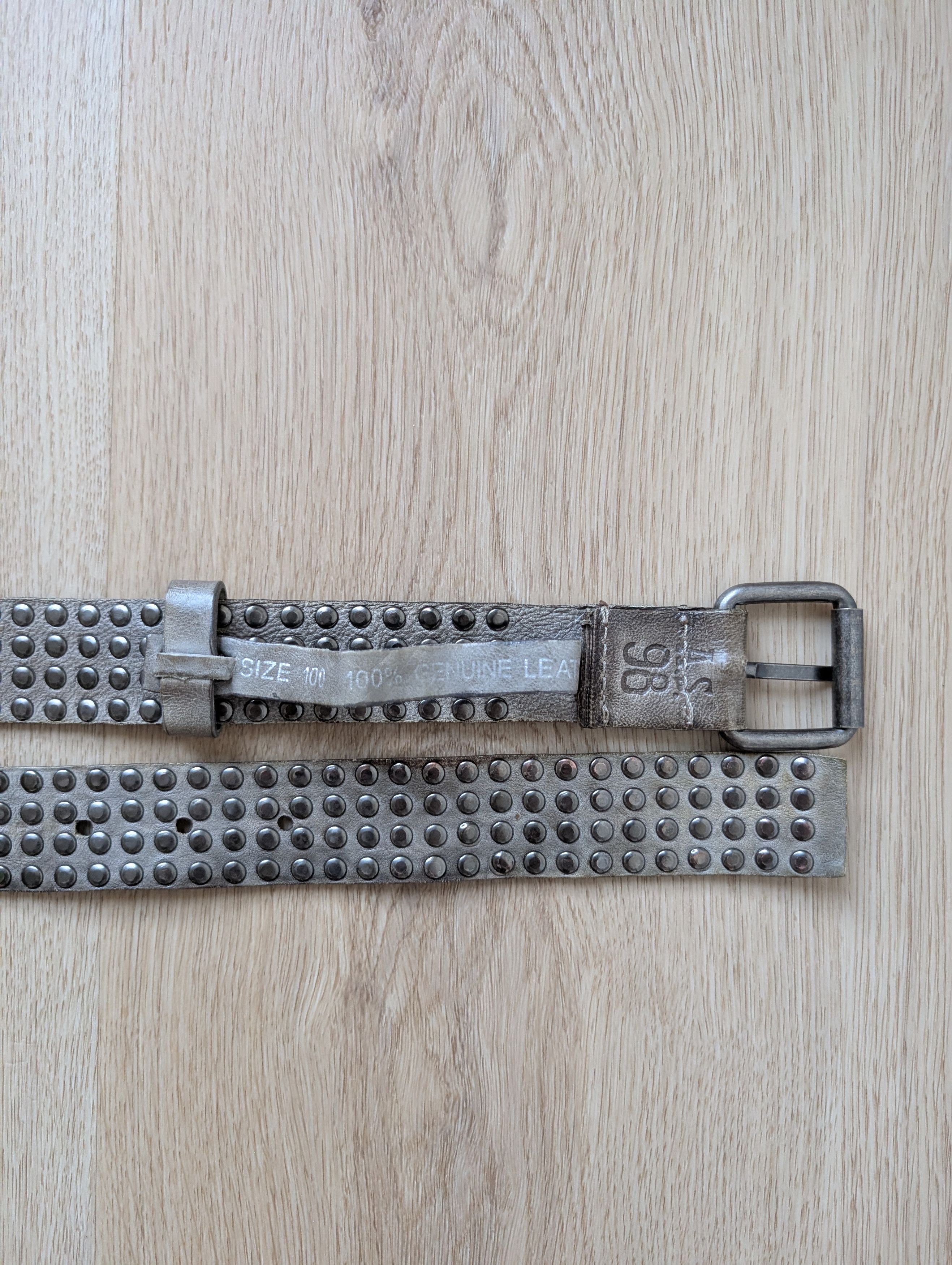 A.S.98 A.S. 98 GOSSE Leather Belt Timeless Rockstar Mettal Rivets Size ONE SIZE - 5 Thumbnail