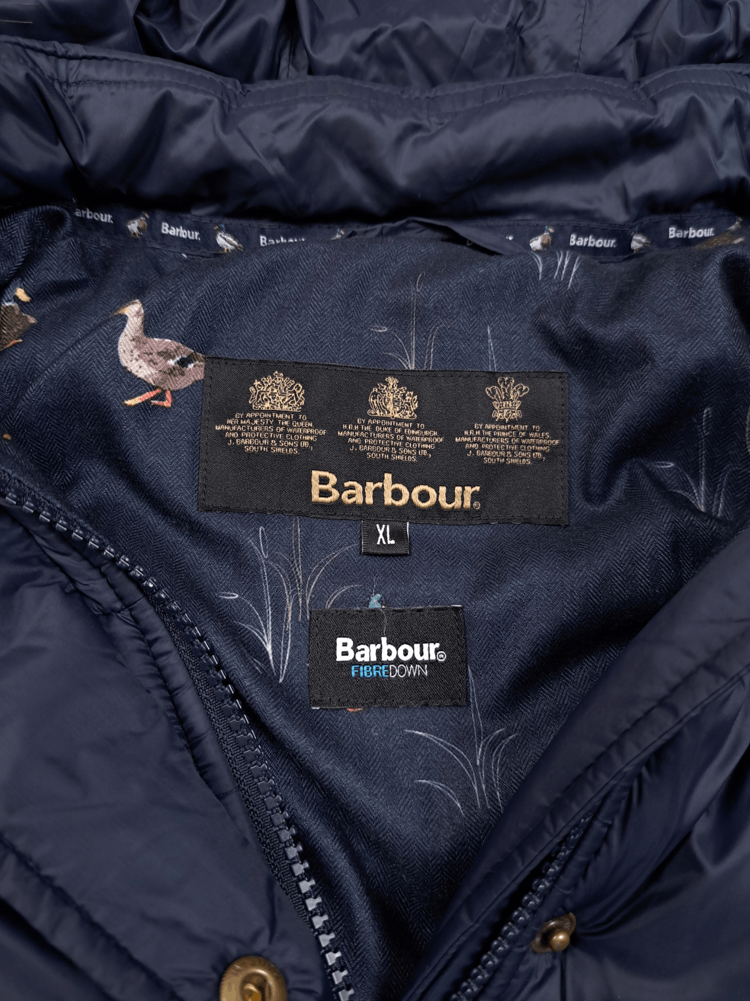 Barbour × Designer 💎Vintage Barbour Fibre Down Navy Black Puffer Parka Jacket Size XL / US 12-14 / IT 48-50 - 12 Thumbnail
