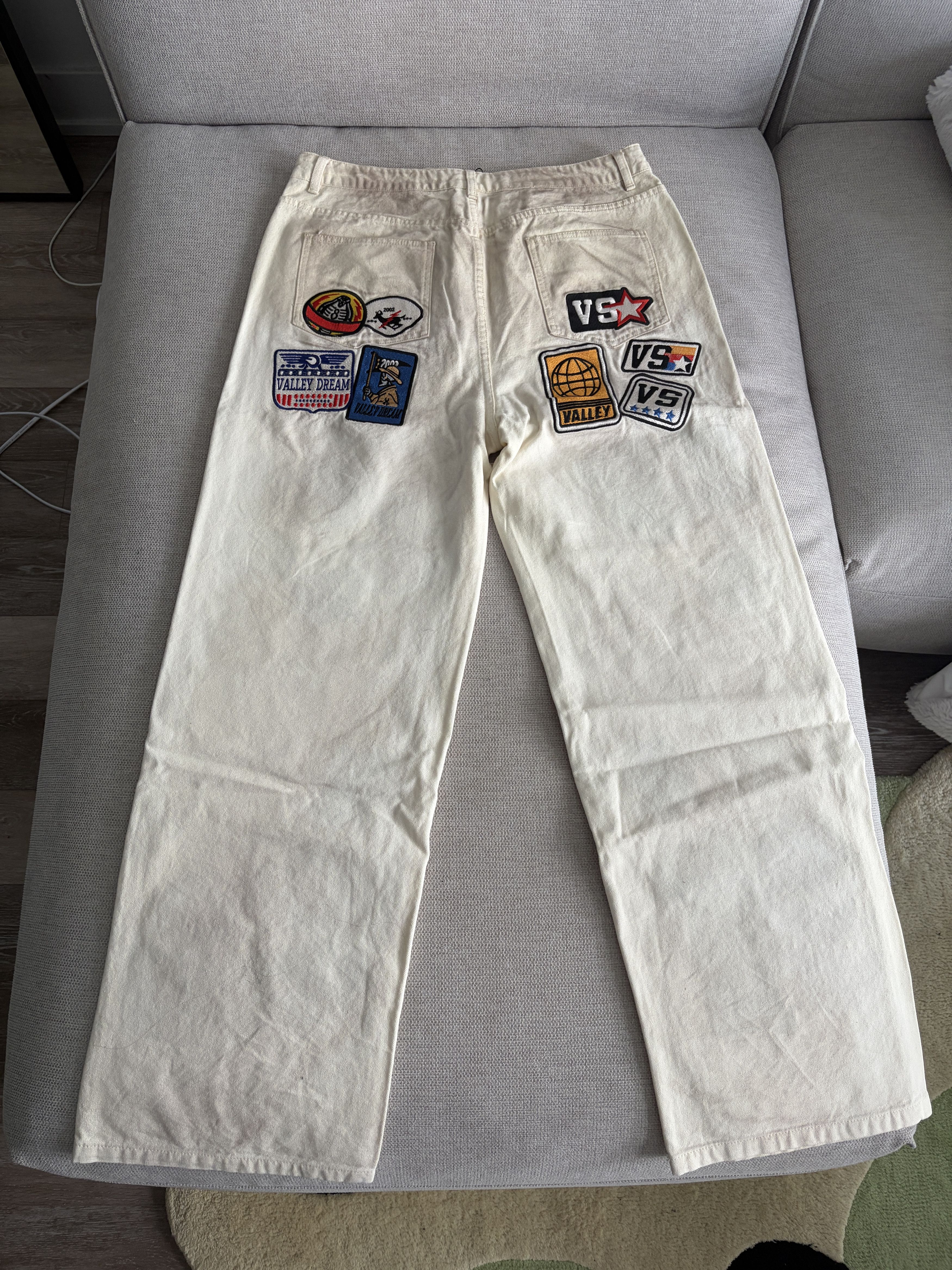 Vale Vale Forever Cream 1980s Painters Pants Off-White Size US 30 / EU 46 - 4 Thumbnail