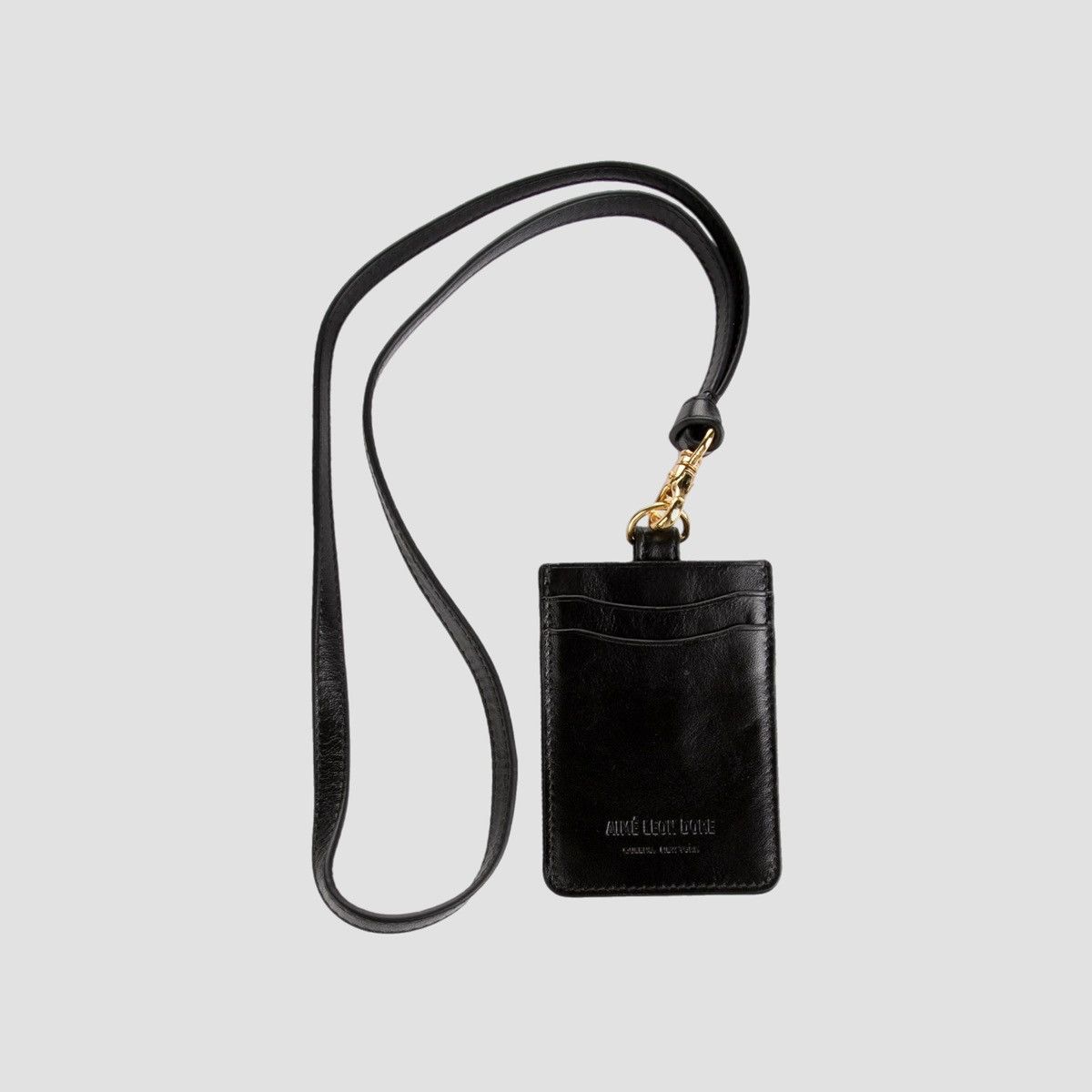 Aime Leon Dore Aime Leon Dore Debossed Logo Leather Card Holder Marine Size ONE SIZE - 1 Thumbnail