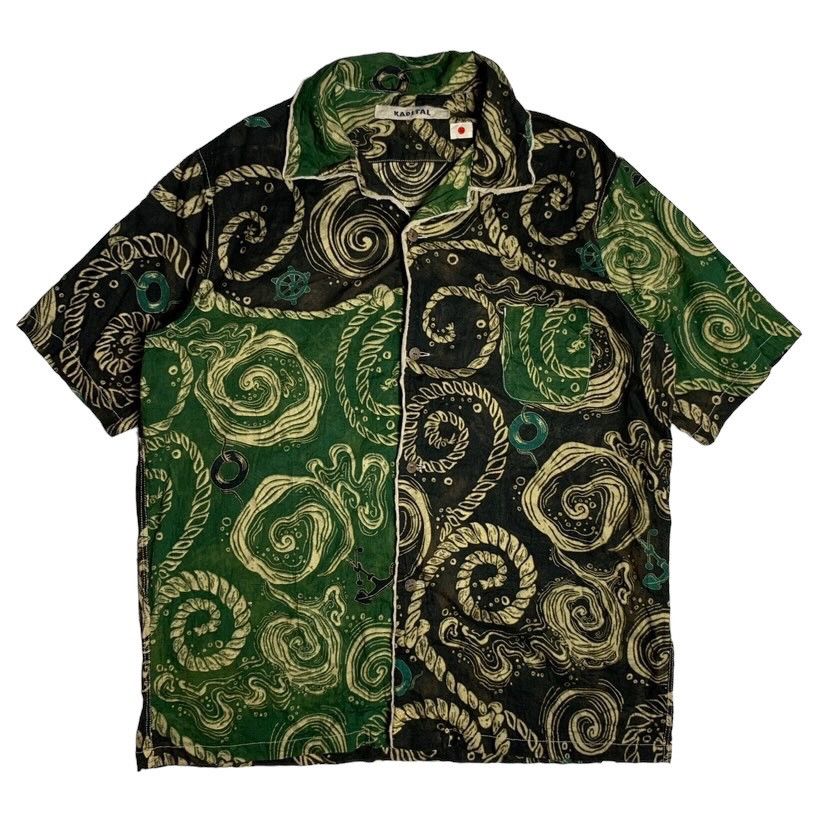 image of Kapital Abstract Multi Color Shirt Button, Men's (Size Medium)