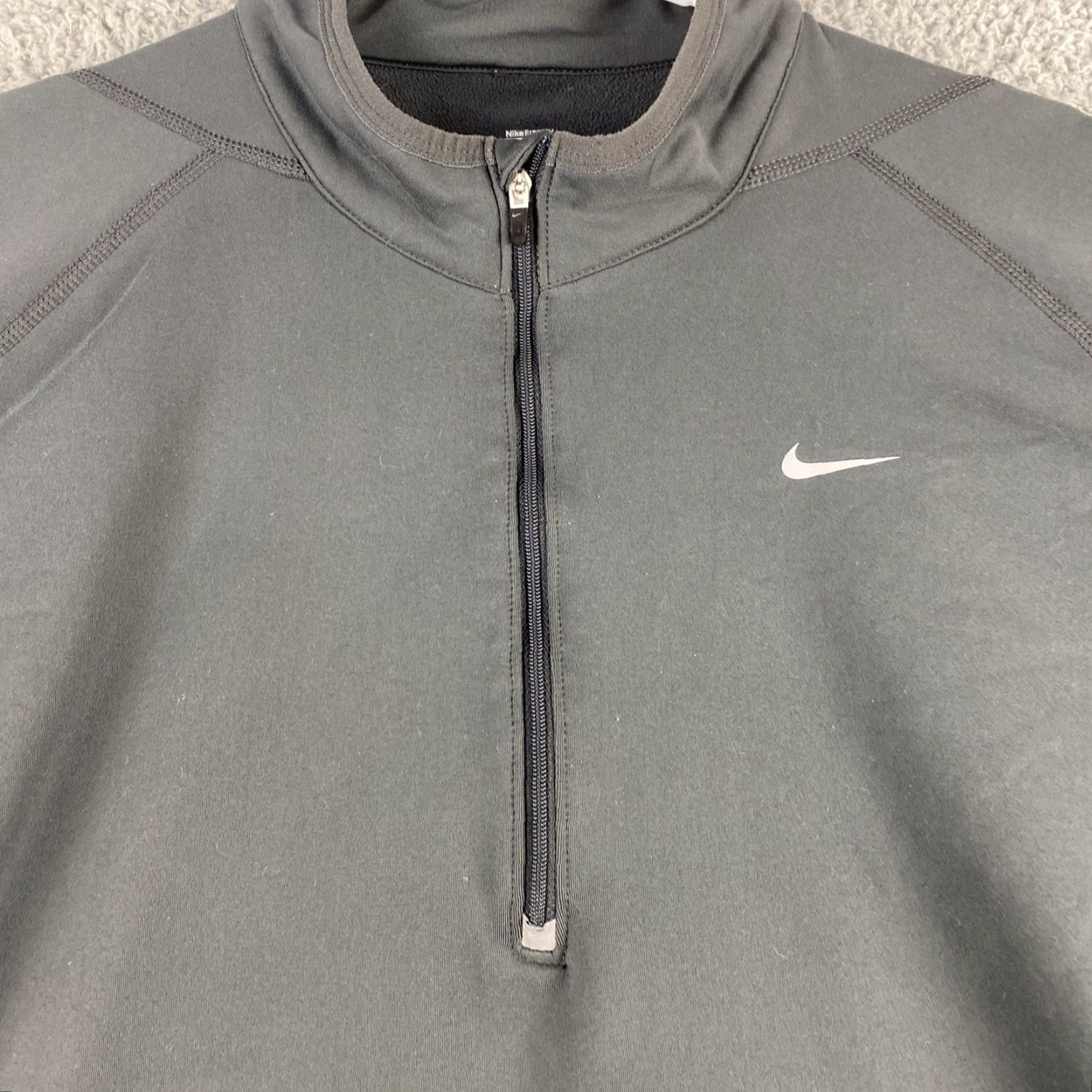 Nike Nike Fit Dry Womens Large Gray Long Sleeve Athletic 1/2 Zip Jacket 42-39 Regular Women Sports Track Jacket 1/2 Zip Size L / US 10 / IT 46 - 4 Thumbnail