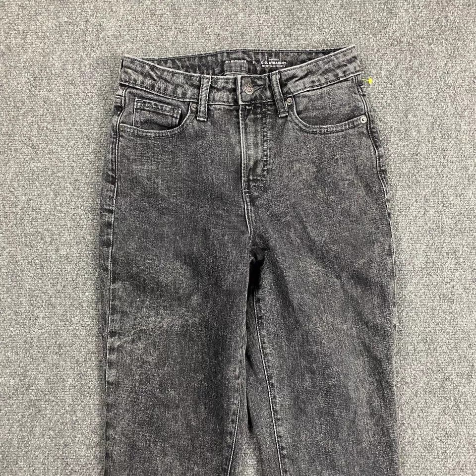Old Navy Old Navy Jeans Women's 2 O.G. Straight Charcoal Wash Size 24" / US 00 / IT 34 - 2 Thumbnail