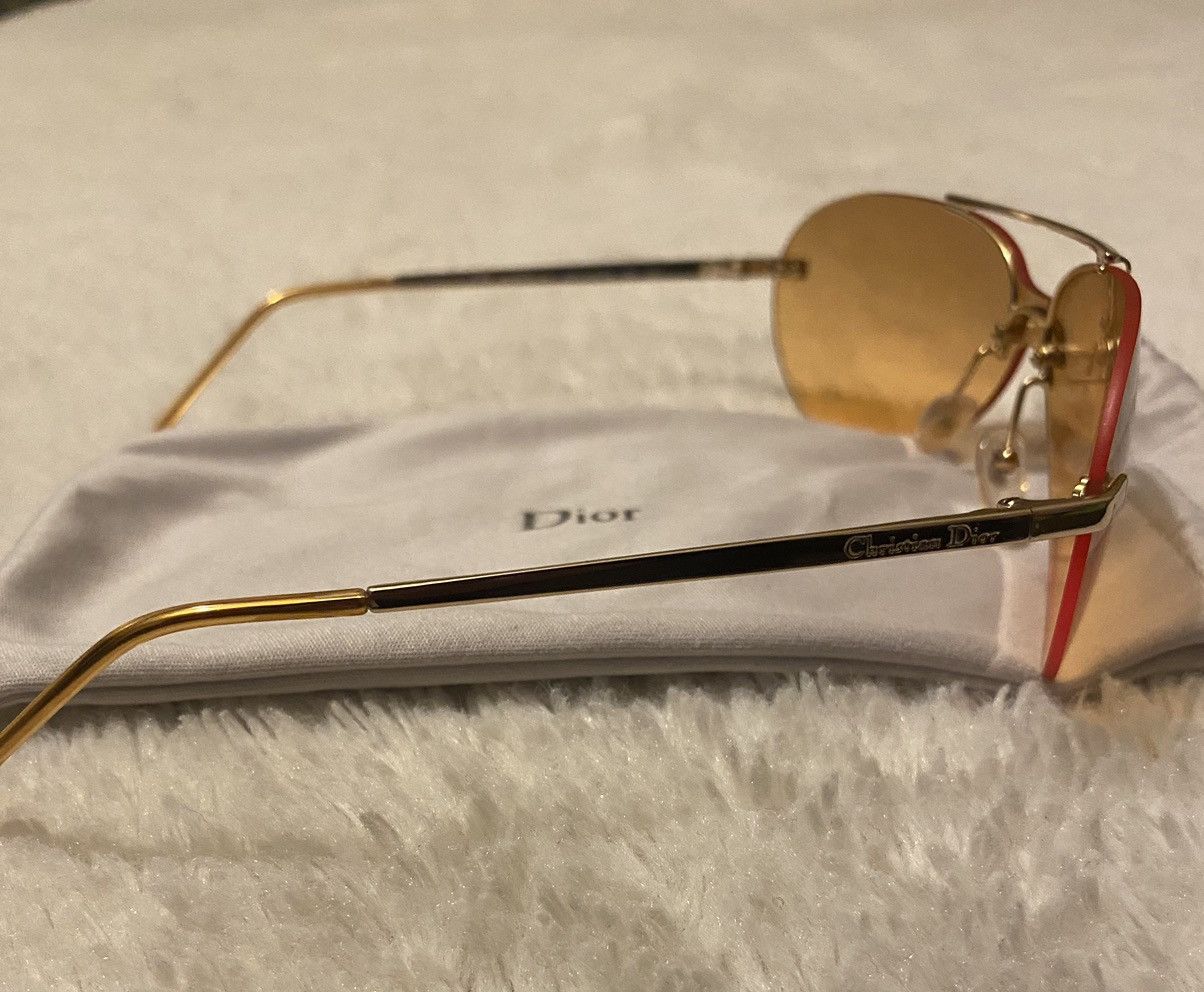 Dior Dior 00’s Orange Tint Mini Aviator Sunglasses Size ONE SIZE - 2 Thumbnail