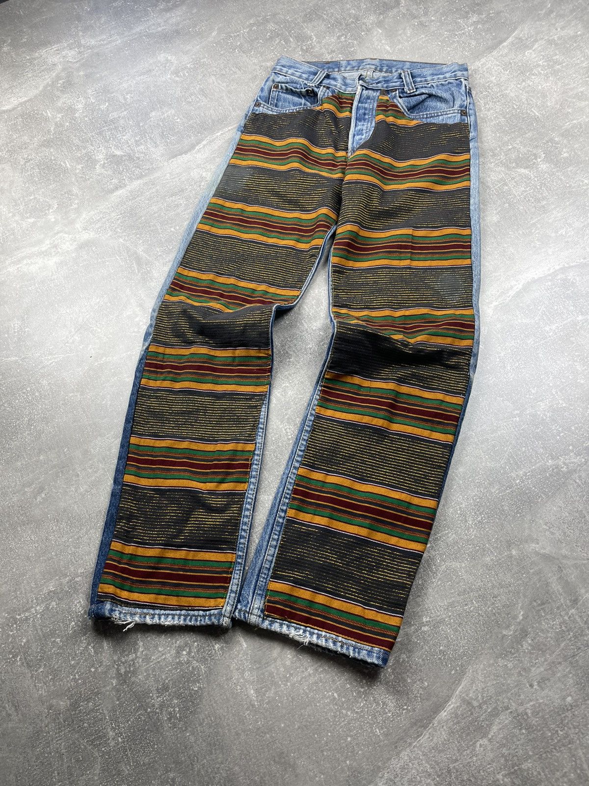 Levi's × Levi's Vintage Clothing × Vintage Levi’s Vintage 701 Denim Stripped Custom Jeans 80s USA Size 28" / US 6 / IT 42 - 2 Thumbnail